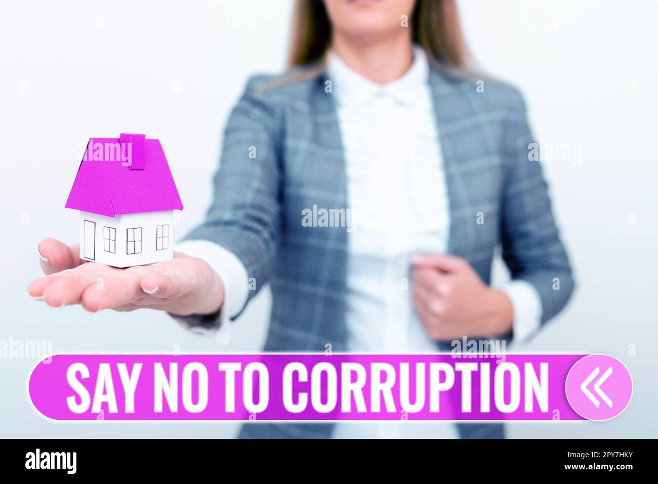 Segno che mostra dire No alla corruzione. Vetrina aziendale che introduce lo scambio di denaro decentralizzato Foto Stock