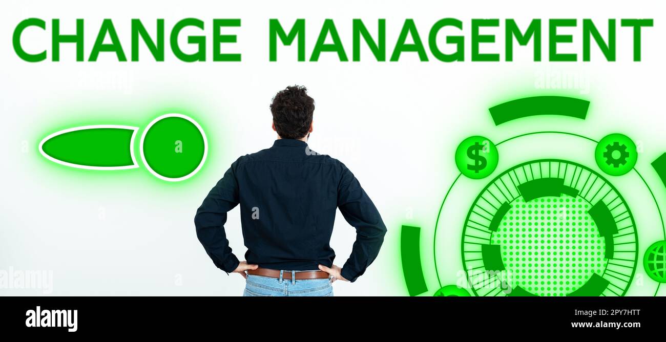 Gestione delle modifiche di visualizzazione concettuale. Business Concept Sostituzione della leadership in un'organizzazione nuove politiche Foto Stock