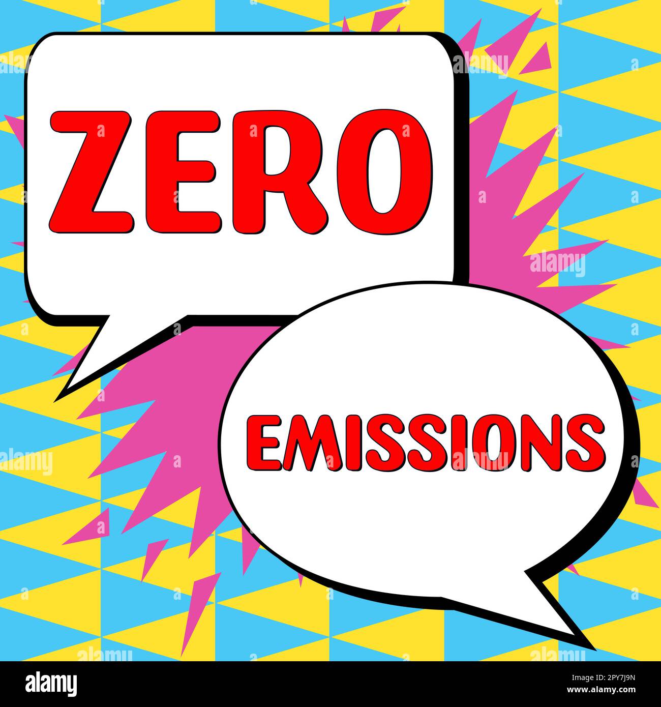Visualizzazione concettuale emissioni zero. Le parole scritte non emettono rifiuti che inquinano l'ambiente Foto Stock