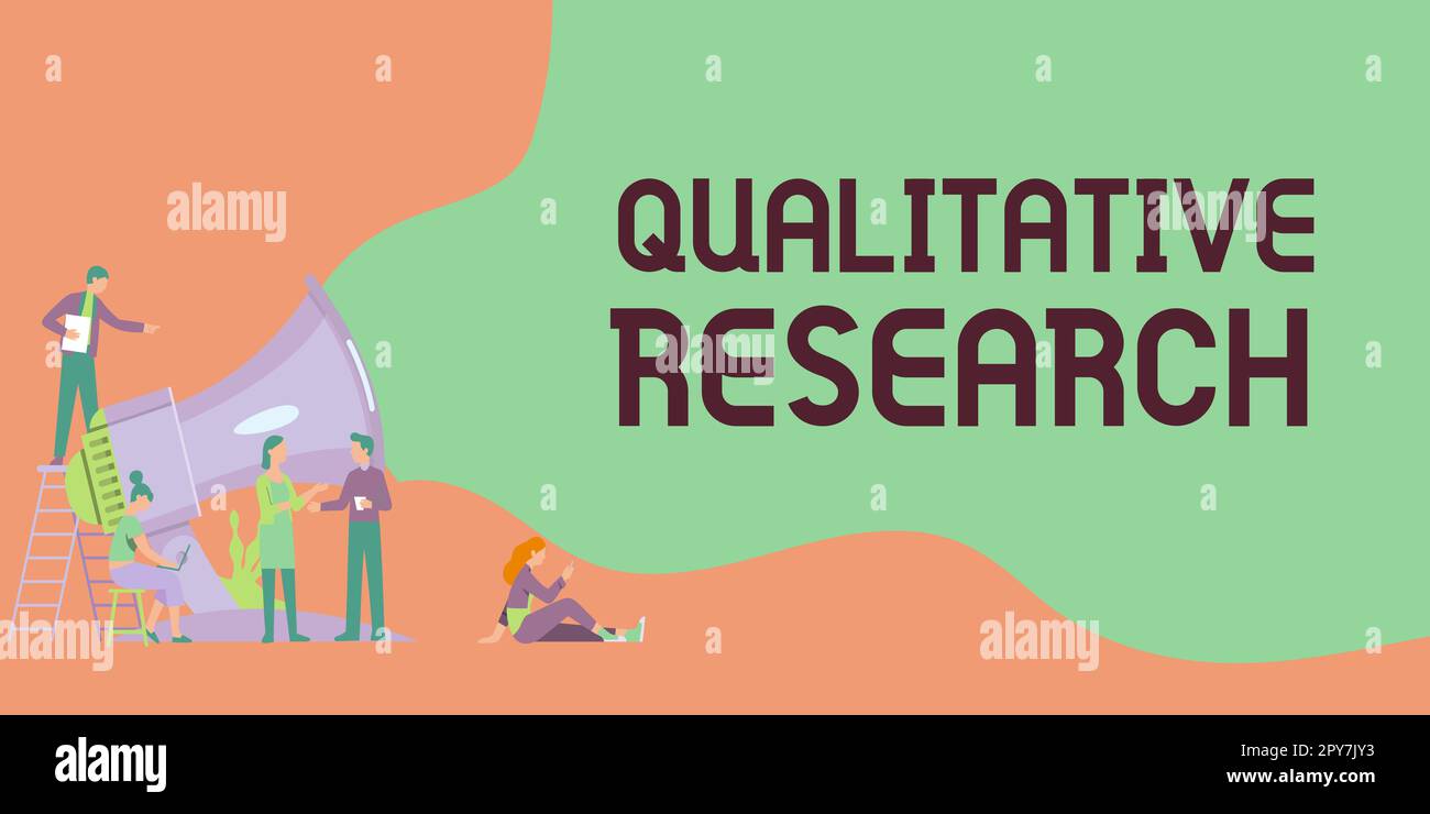 Scrittura visualizzazione testo Ricerca qualitativa. Business idea certificata per svolgere un lavoro competente con esperienza Foto Stock