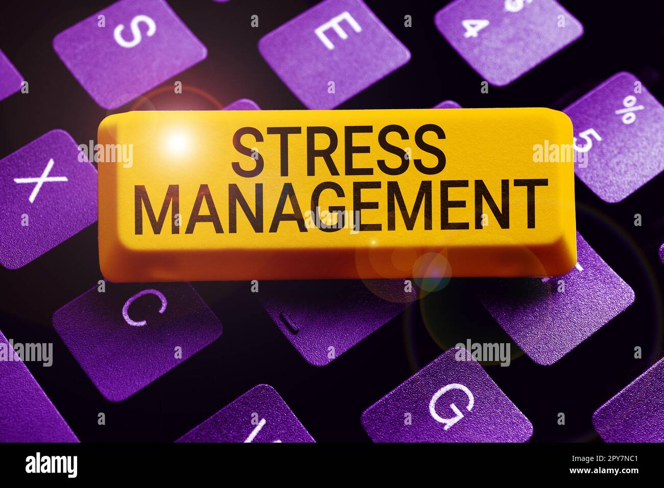Testo che mostra la gestione dello stress inspiratorio. Approccio aziendale imparare modi di comportarsi e pensare che riducono lo stress Foto Stock