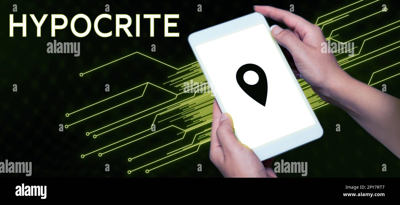 Ipocrite concettuale di visualizzazione. Parola per condizione medica in cui la pressione sanguigna è estremamente alta Foto Stock