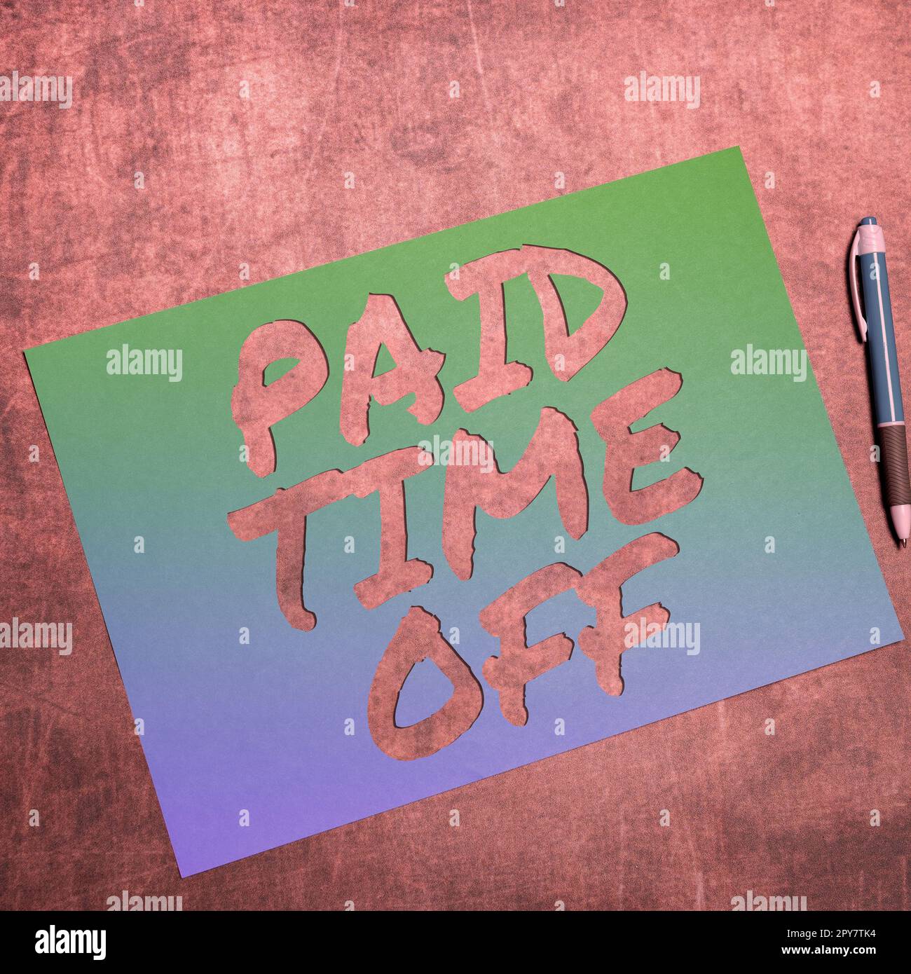 Cartello che mostra il tempo pagato. Vetrina aziendale ricevere pagamenti per non momenti in cui non si lavora Foto Stock