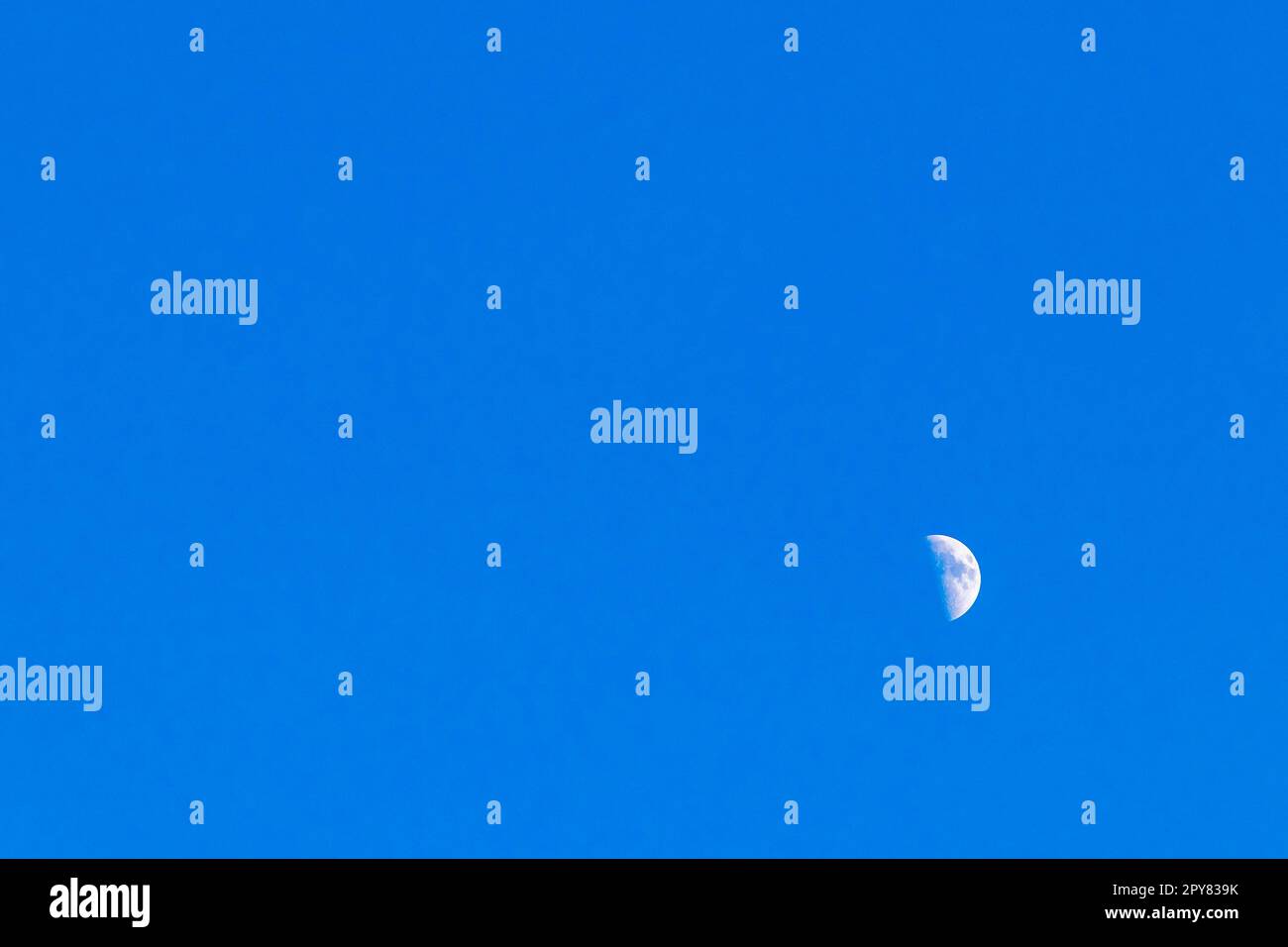 Primo piano della luna che splende brillantemente in Messico. Foto Stock