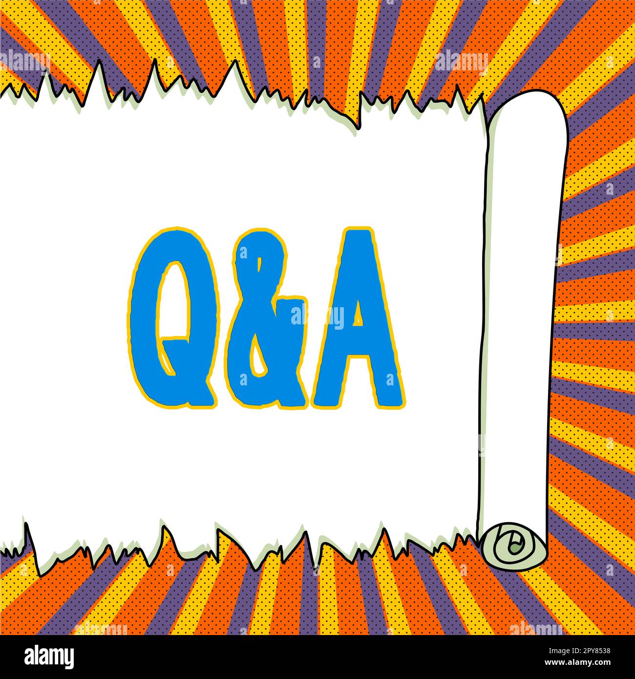 Didascalia concettuale Q A. idea aziendale definita come domande e risposte Foto Stock