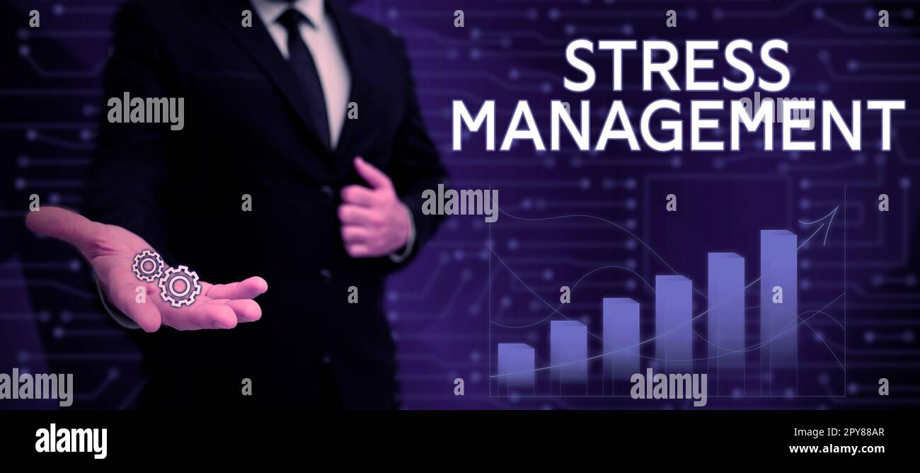 Gestione stress testo calligrafico. Business concept imparare modi di comportarsi e pensare che riducono lo stress Foto Stock