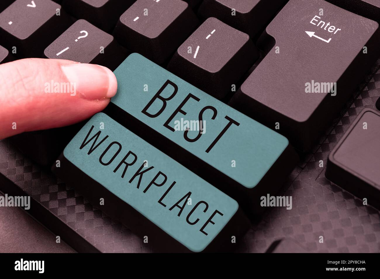 Cartello con la scritta Best Workplace. Business concept azienda ideale per lavorare con alta compensazione senza stress Foto Stock