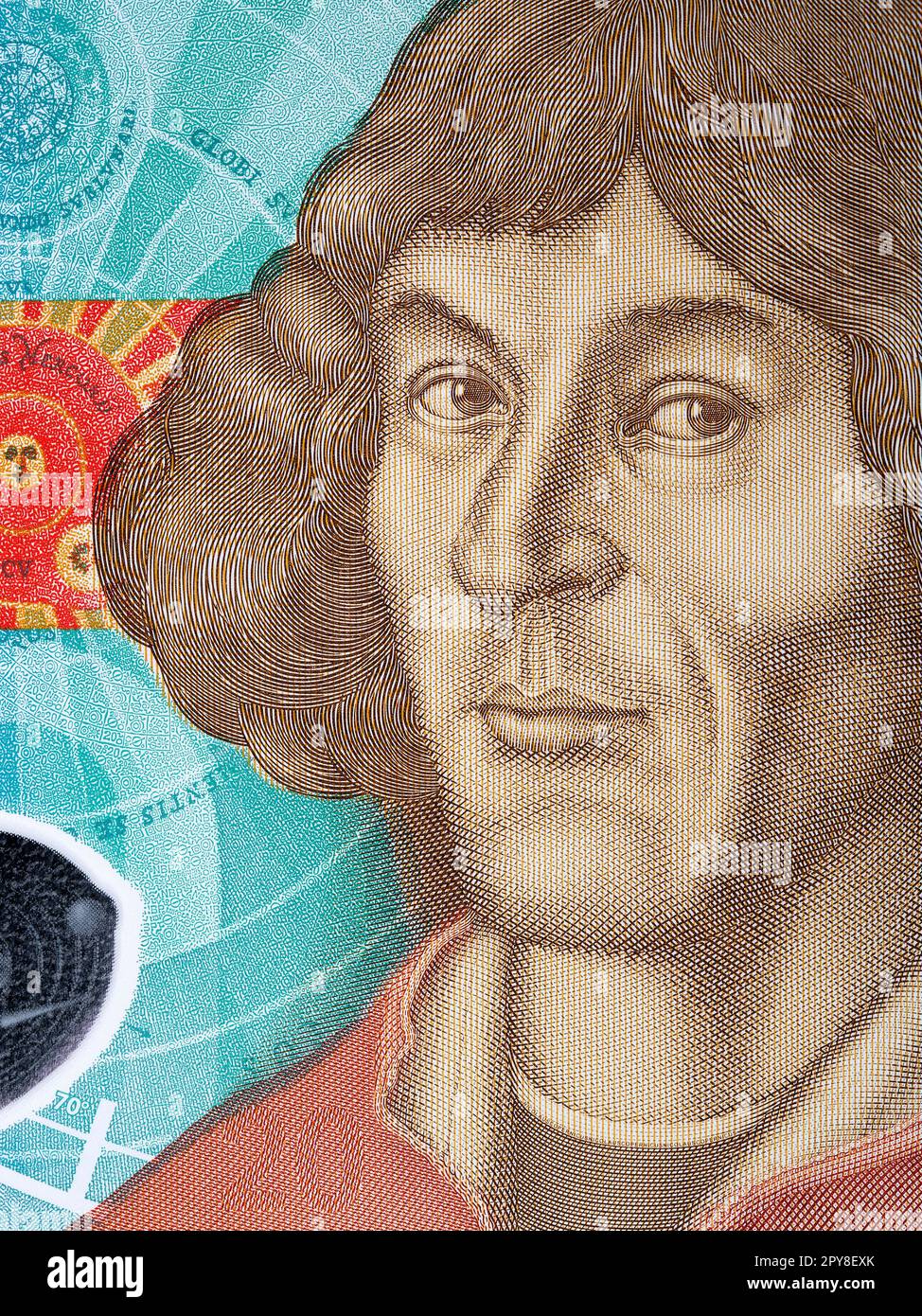 Nicolaus Copernico un ritratto dal denaro Foto Stock