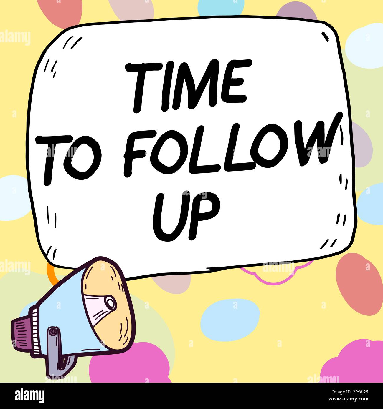 Scrittura manuale del testo tempo di follow-up. Panoramica aziendale richiesta dell'attività precedente o continuazione delle informazioni Foto Stock