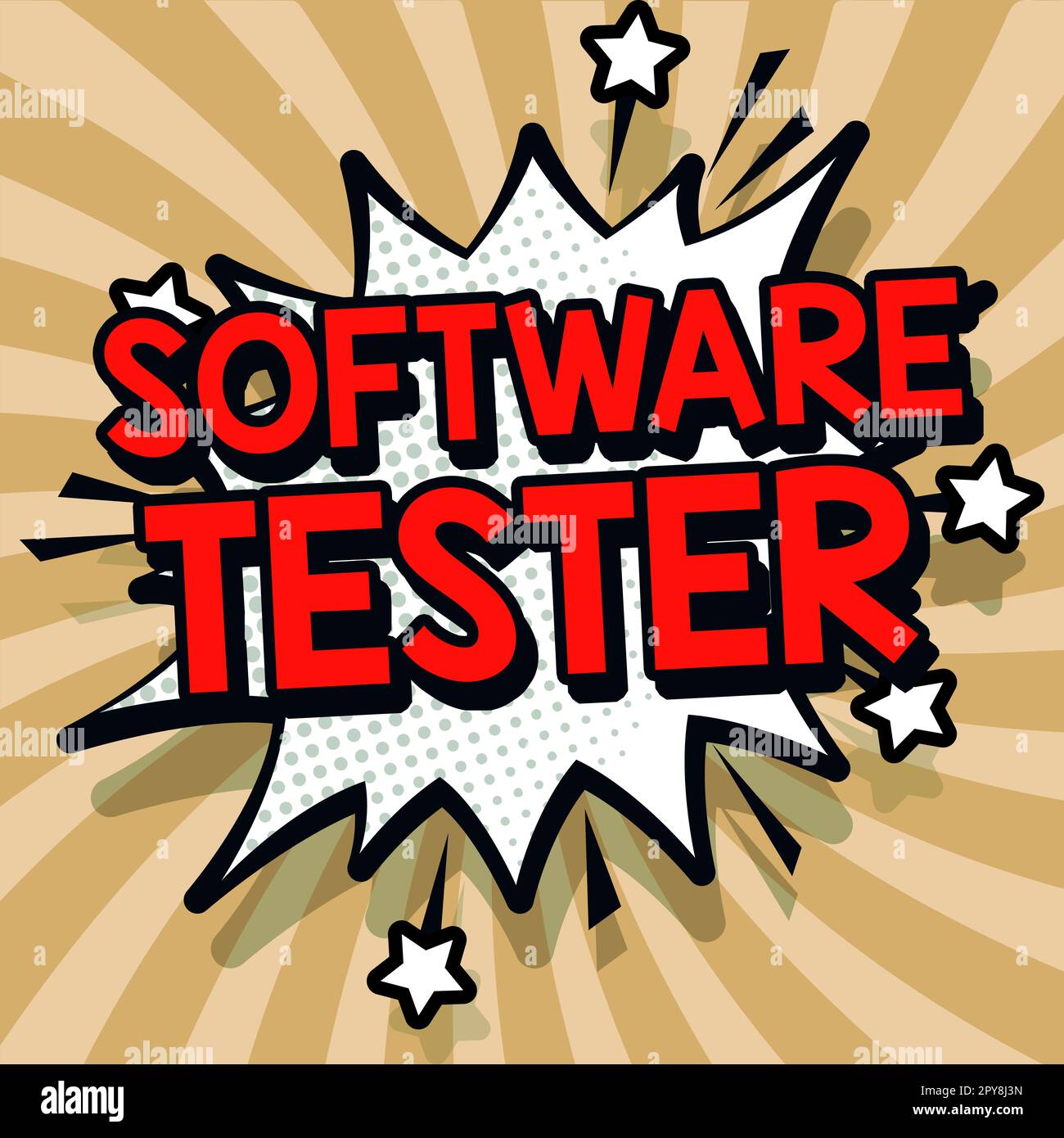 Software Tester per didascalie concettuali. Word per implementato per proteggere il software da attacchi dannosi Foto Stock