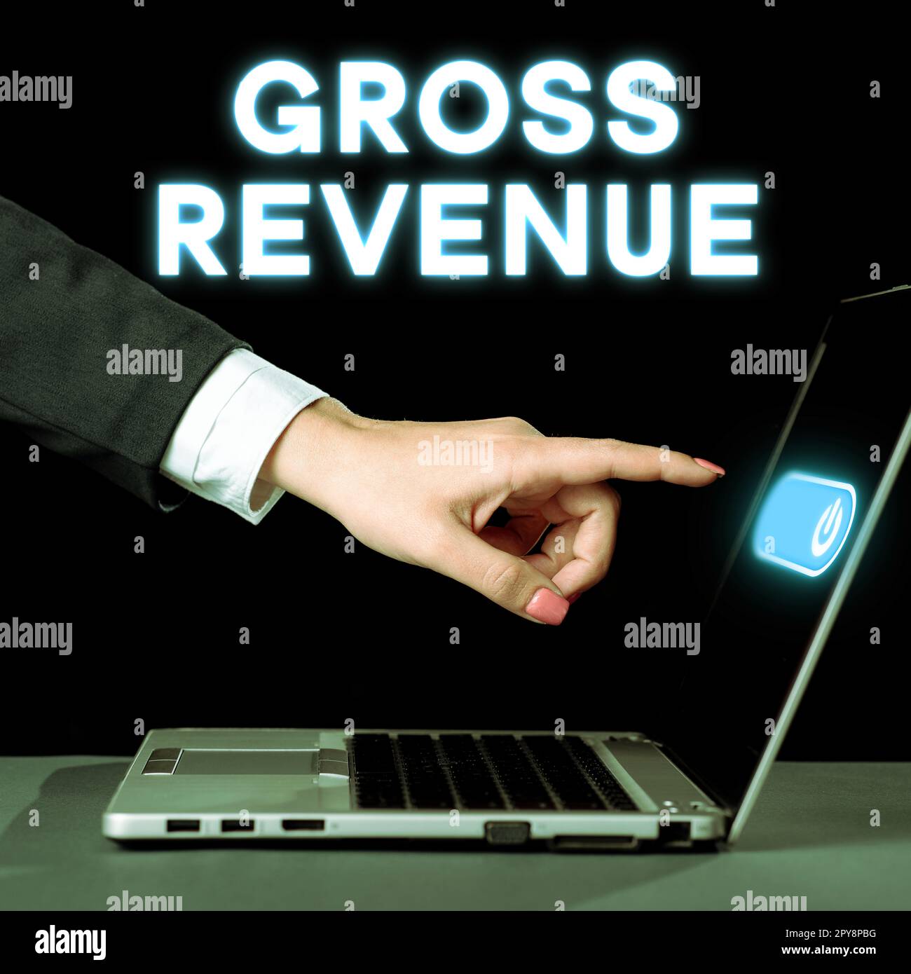 Ispirazione che mostra il fatturato lordo del segno. Parola scritta sul valore totale di tutto ciò che viene prodotto nel paese Foto Stock
