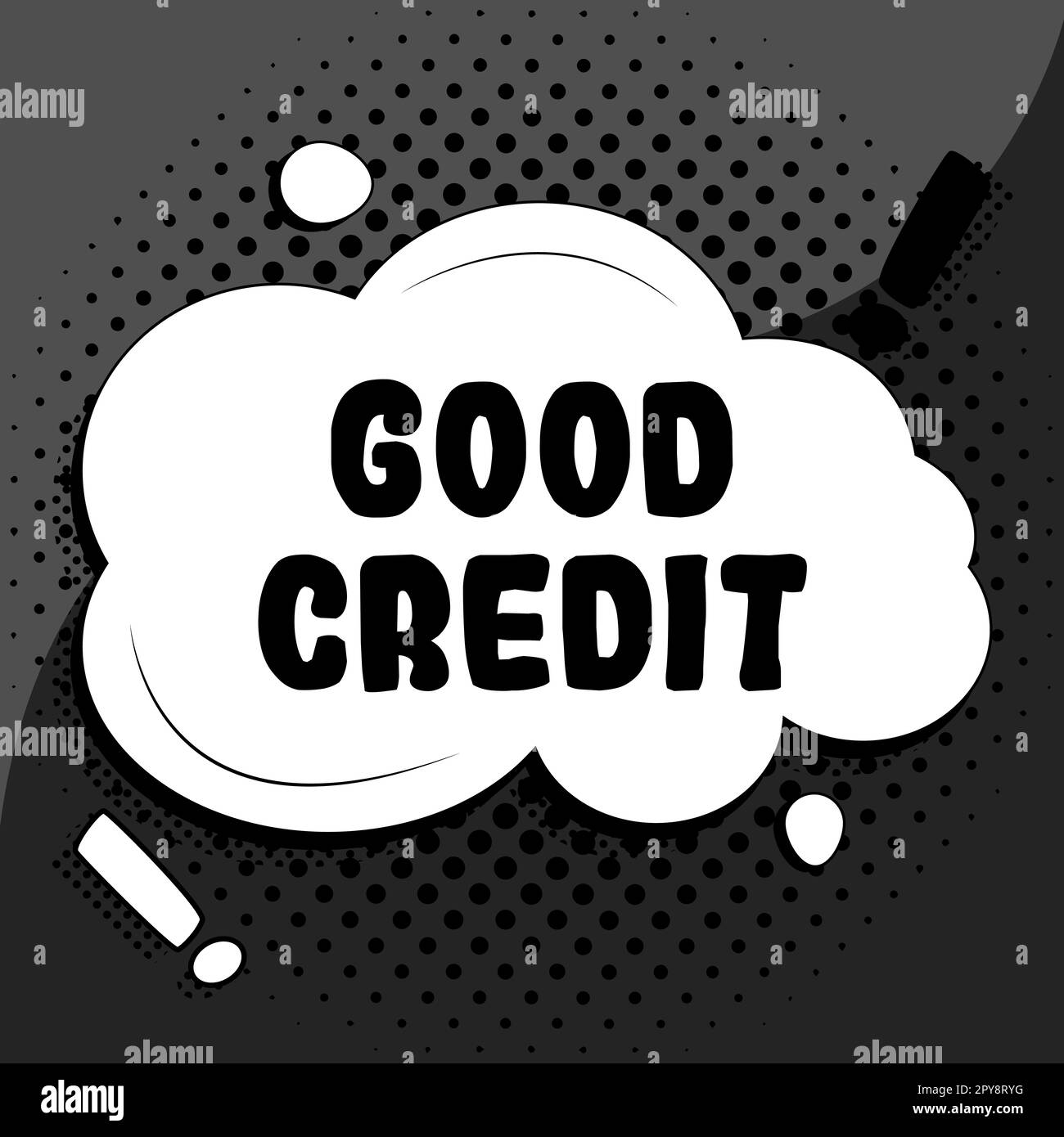 Scrittura a mano segno buon credito. Panoramica aziendale mutuatario ha un punteggio di credito relativamente alto e sicuro rischio di credito Foto Stock