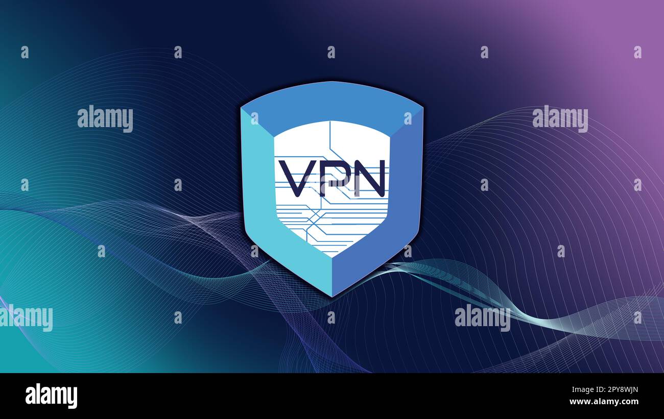 Concetto di connessione di rete sicura. Acronimo VPN su sfondo a colori,  illustrazione Foto stock - Alamy