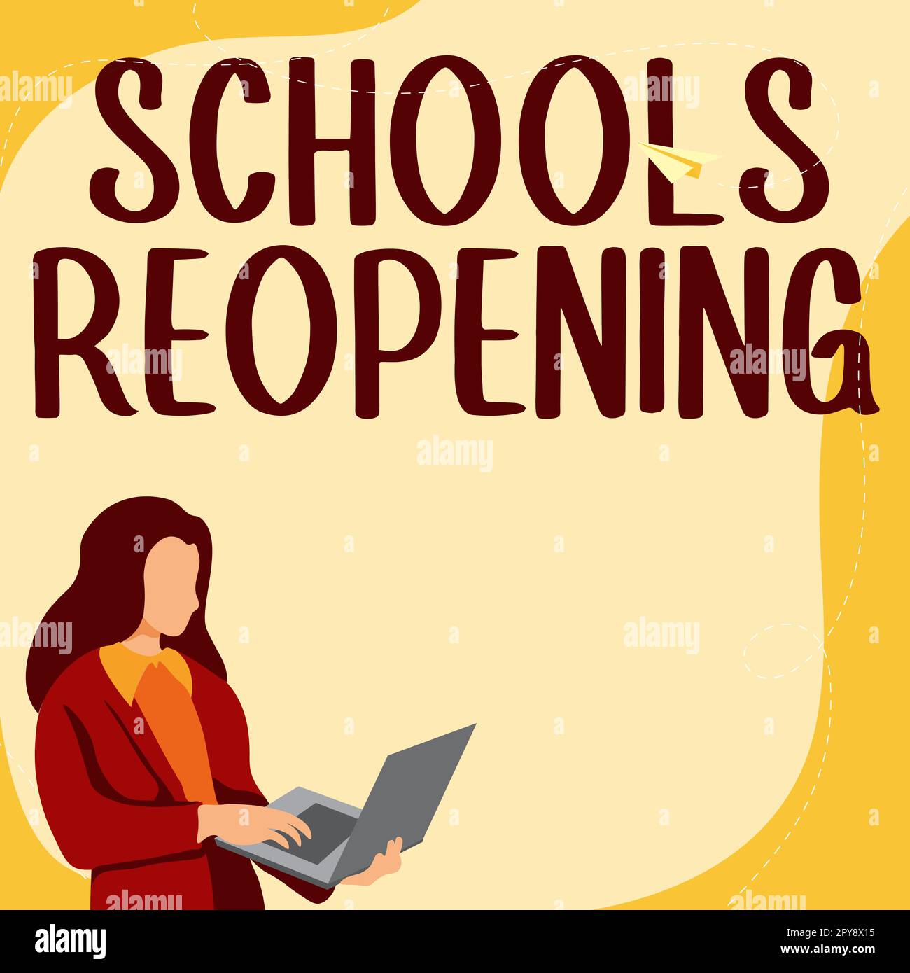 Scrittura visualizzazione testo riapertura scuole. I corsi di concetto del Internet sono sopra per il momento che sono la fine del giorno della scuola Foto Stock