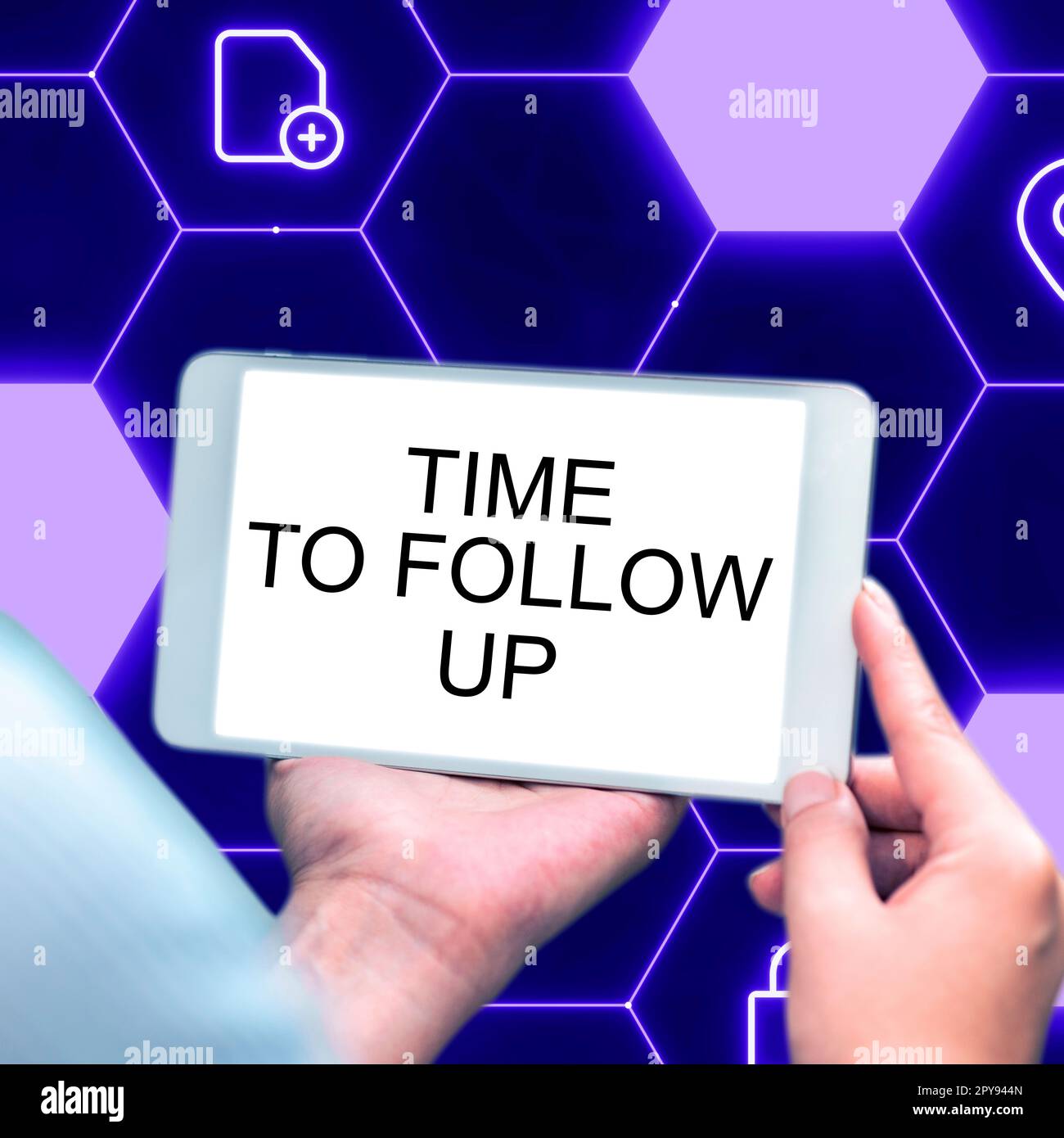 Ispirazione che mostra il tempo di registrazione per il follow-up. Vetrina aziendale richiesta dell'attività precedente o continuazione delle informazioni Foto Stock