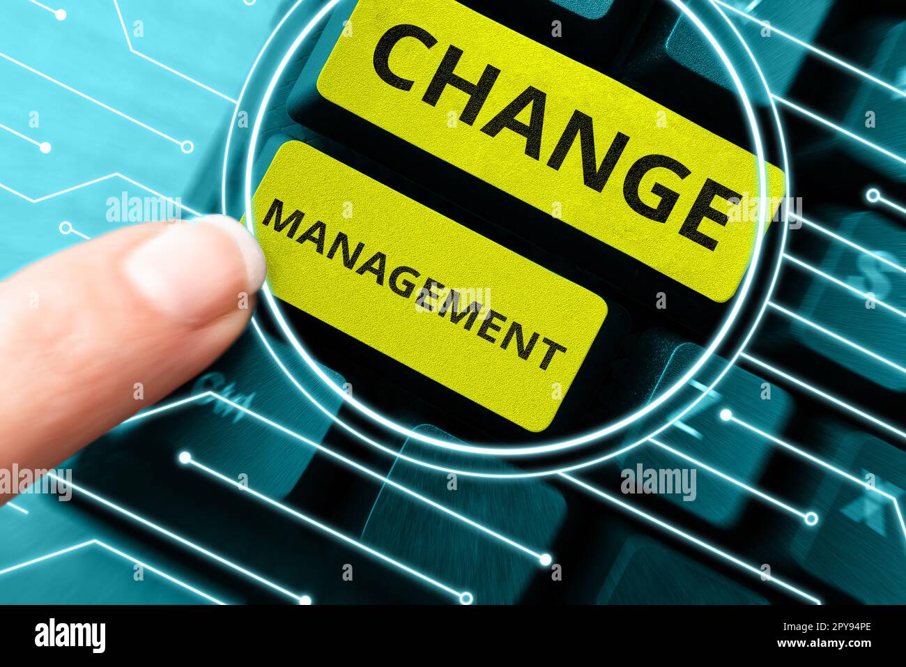 Testo che mostra Inspiration Change Management. Panoramica aziendale Sostituzione della leadership in un'organizzazione nuove politiche Foto Stock