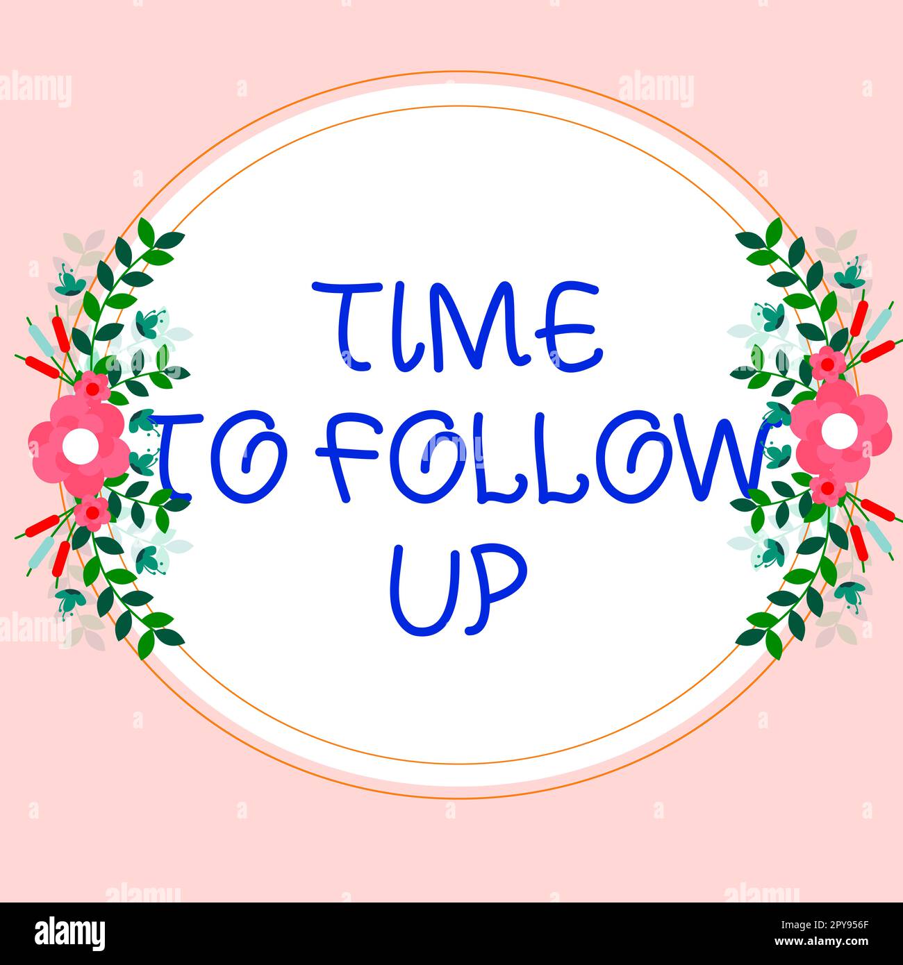 Segno che mostra il tempo di follow-up. Parola scritta su richiesta dell'attività precedente o continuazione delle informazioni Foto Stock