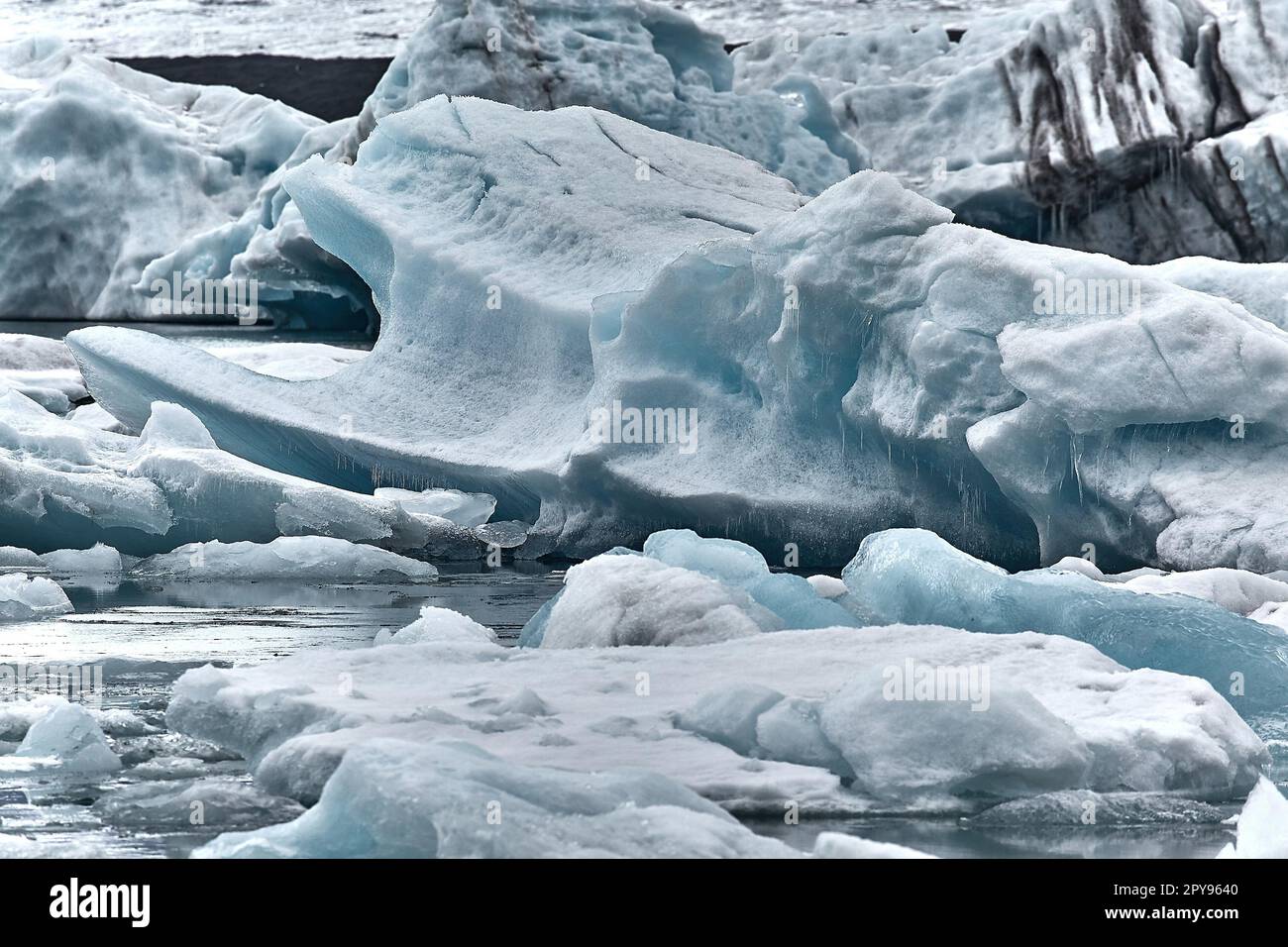 Il lago glaciale in Islanda Foto Stock