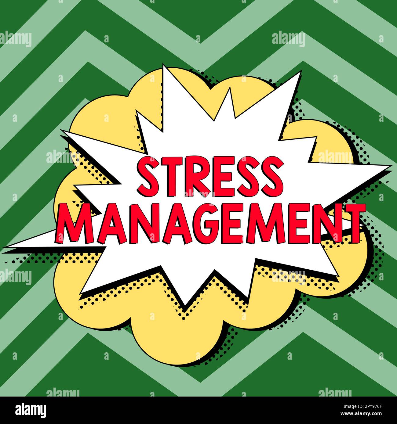 Didascalia di testo che presenta la gestione dello stress. Internet concetto di apprendimento modi di comportarsi e pensare che riducono lo stress Foto Stock