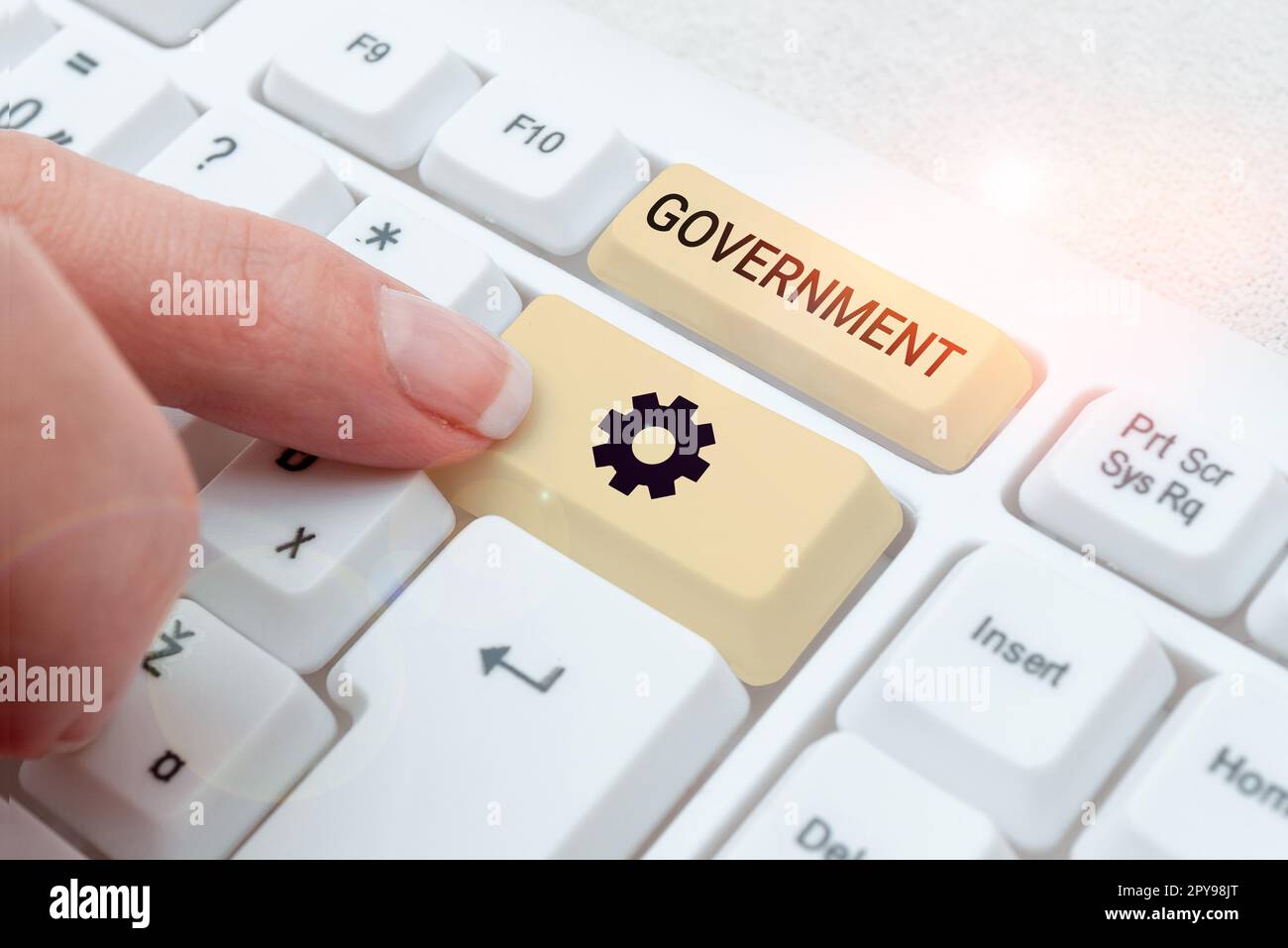 Testo scritto a mano Governo. Internet Concept Gruppo di persone con autorità per governare la società statale del paese Foto Stock