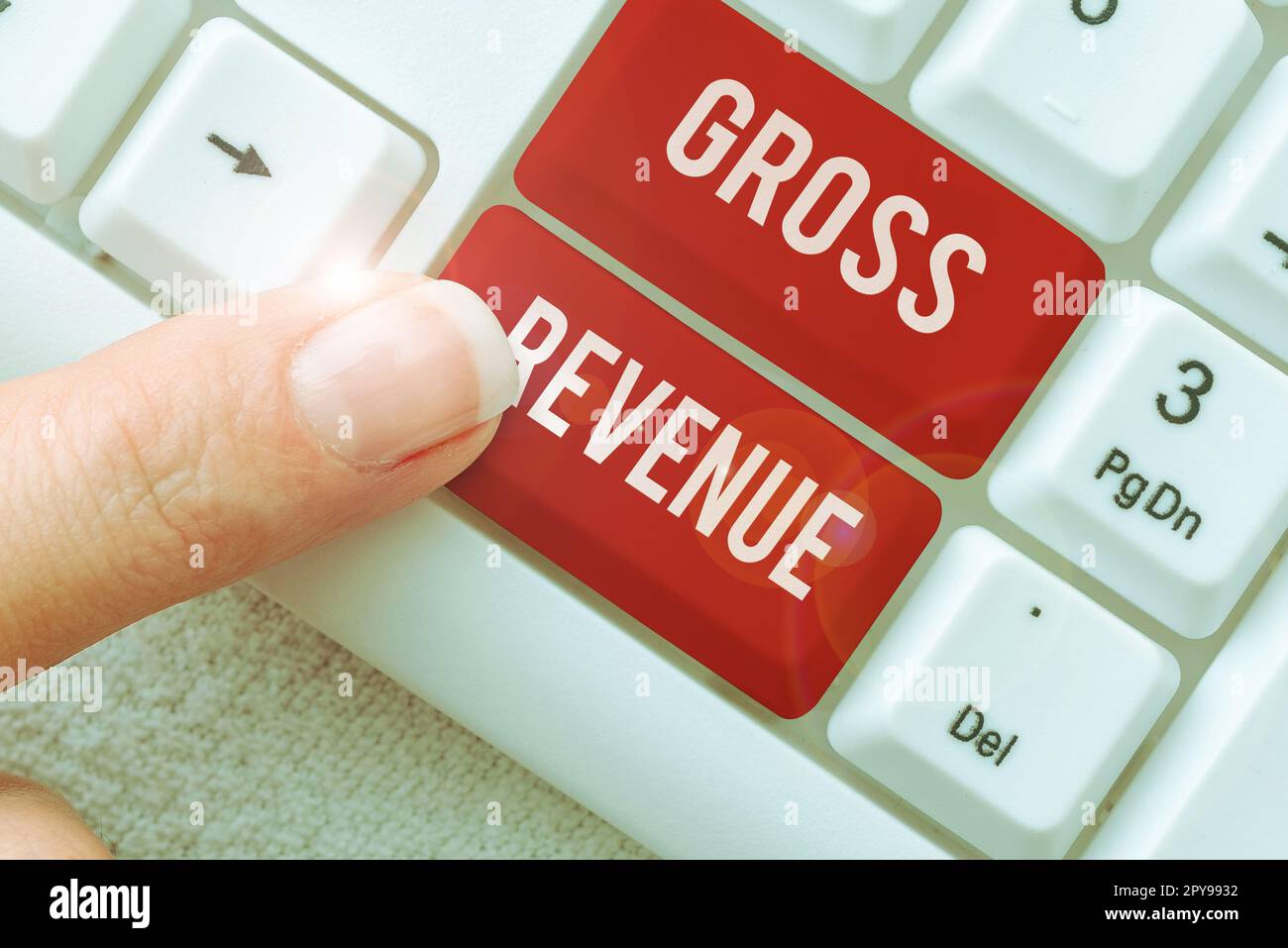 Didascalia di testo che presenta il fatturato lordo. Business vetrina valore totale di tutto ciò che viene prodotto nel paese Foto Stock