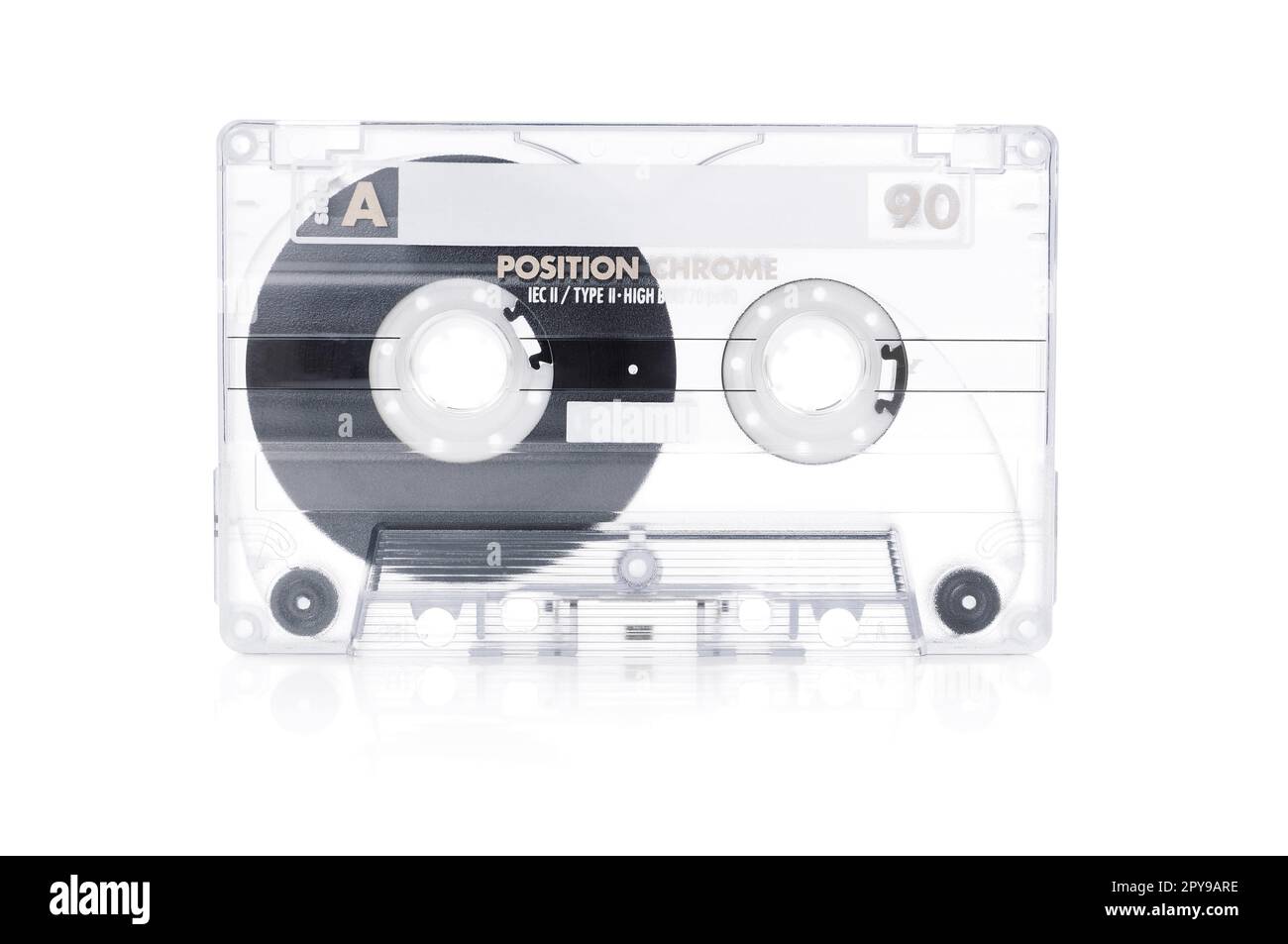 Bianco trasparente audio cassette a nastro Foto Stock