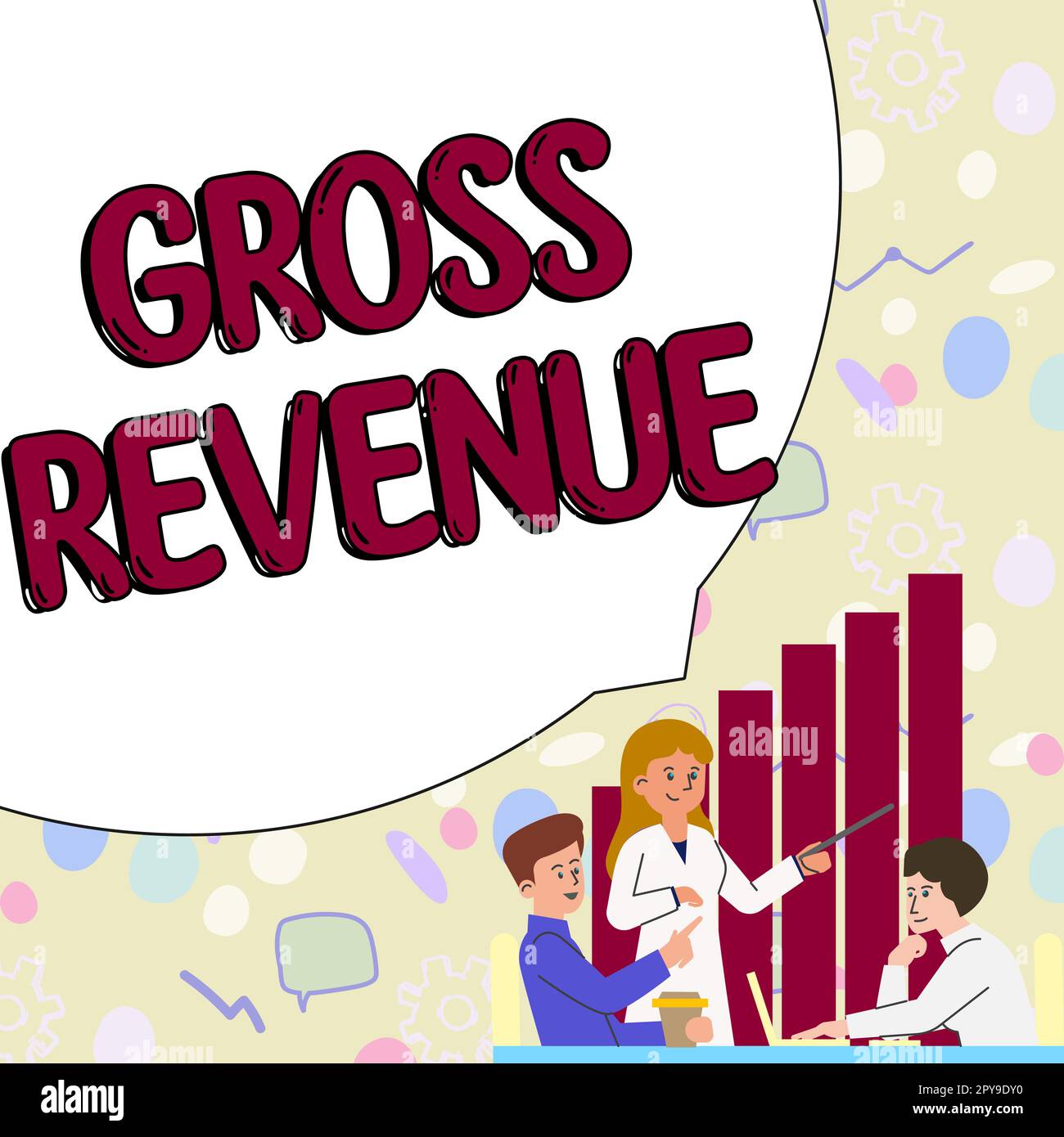 Didascalia di testo che presenta il fatturato lordo. Panoramica aziendale valore totale di tutto ciò che viene prodotto nel paese Foto Stock