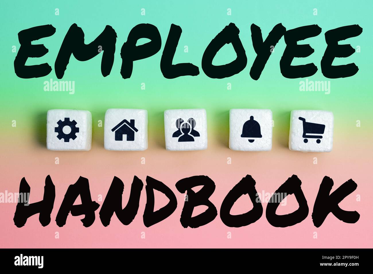 Didascalia concettuale Manuale per i dipendenti. Word per documento che contiene le procedure operative dell'azienda Foto Stock