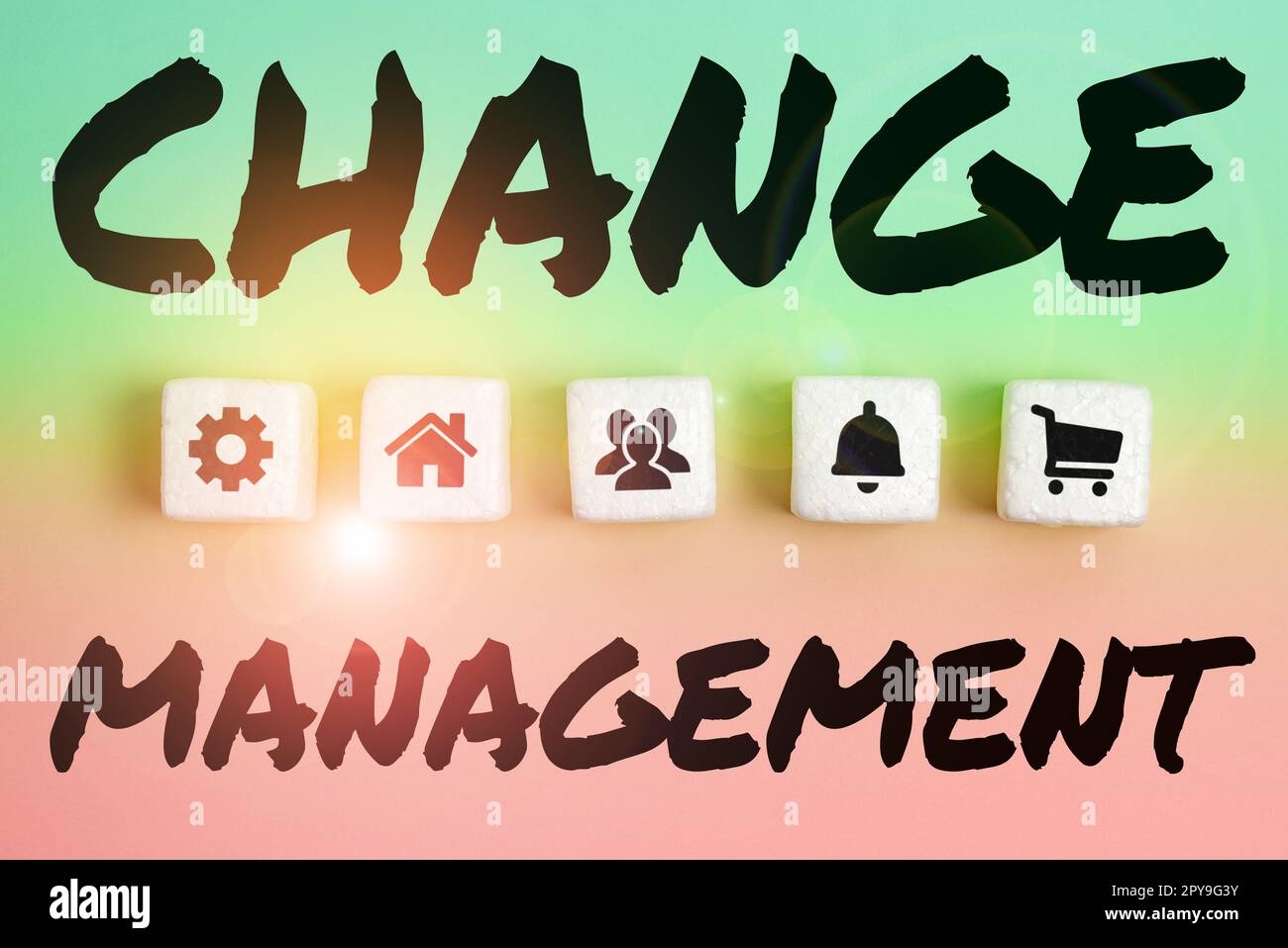 Gestione delle modifiche del testo di scrittura. Foto concettuale Sostituzione della leadership in un'organizzazione nuove politiche Foto Stock