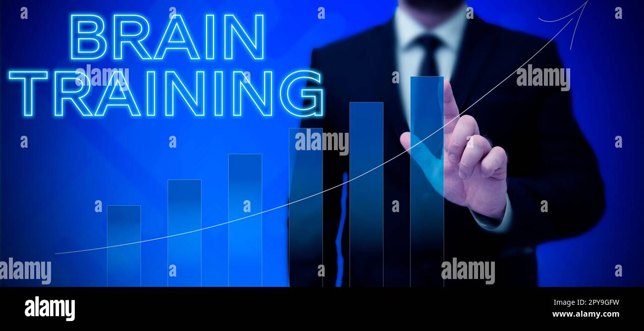 Didascalia concettuale Brain Training. Attività mentali di idea di business per mantenere o migliorare le capacità cognitive Foto Stock