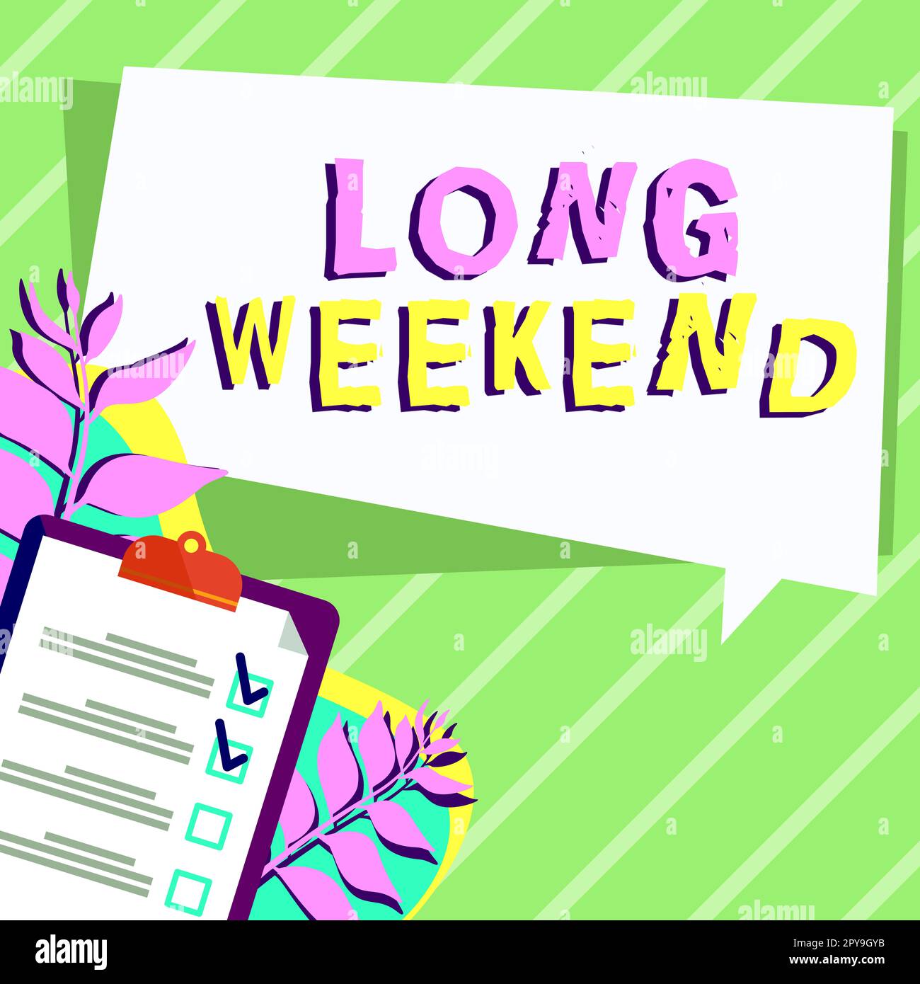 Didascalia concettuale fine settimana lungo. Descrizione generale di affari vacanza prolungata stagione di festa rilassante tempo di ricreazione Foto Stock