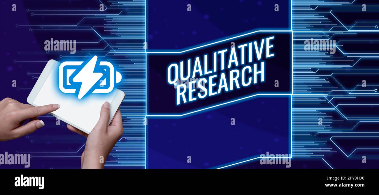 Segno che mostra la ricerca qualitativa. Business Concept certificato per svolgere un lavoro competente con esperienza Foto Stock