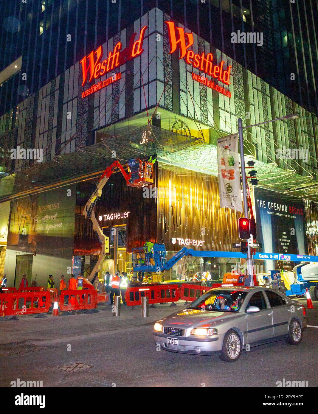 27 ottobre 20120: Costruzione e ristrutturazione del centro commerciale Westfield di Sydney, Australia, prima del suo rilancio con marchi di alta classe e nuovi negozi di punta. Foto Stock