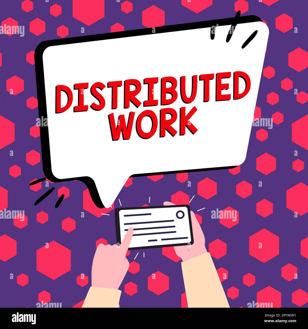 Visualizzazione concettuale lavoro distribuito. Foto concettuale praticata dalle imprese che utilizzano le strutture di rete Foto Stock