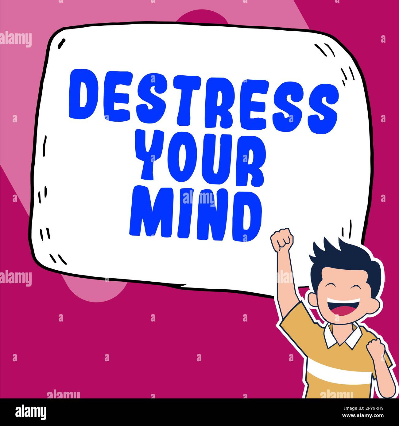 Segno di testo che mostra Destress Your Mind. Parola per rilasciare la tensione mentale, ridurre lo stress Foto Stock