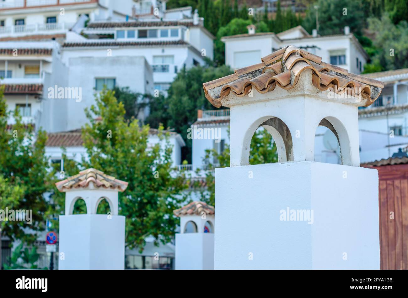 Architettura tipica nella città di Mijas, Spagna Foto Stock