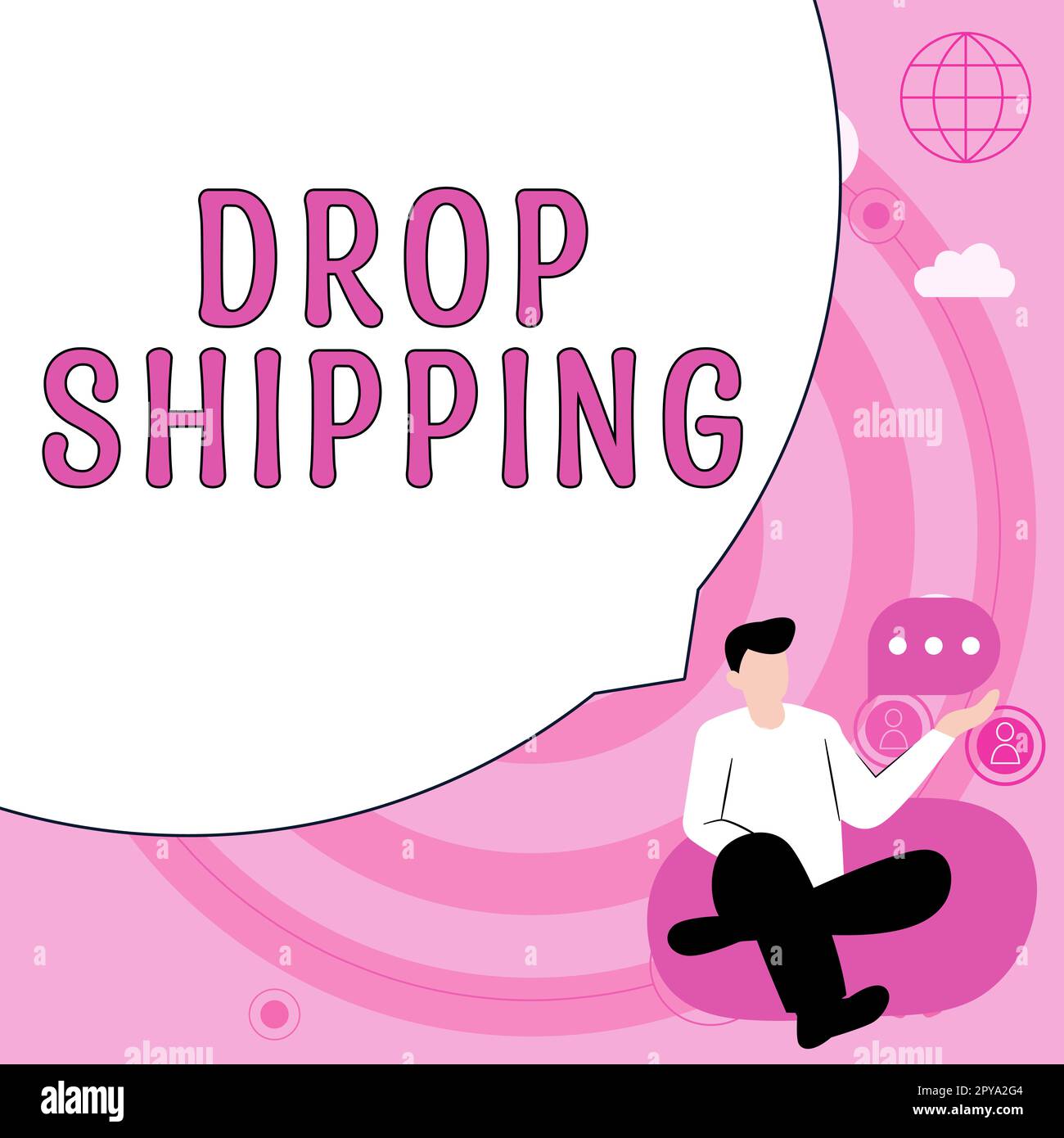 Scrittura a mano del testo Drop Shipping. Parola per inviare le merci da un produttore direttamente a un cliente anziché al rivenditore Foto Stock