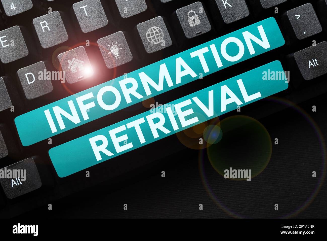 Scrittura visualizzazione testo recupero informazioni. Panoramica aziendale Un luogo in cui i dati sono memorizzati e possono essere trovati Foto Stock