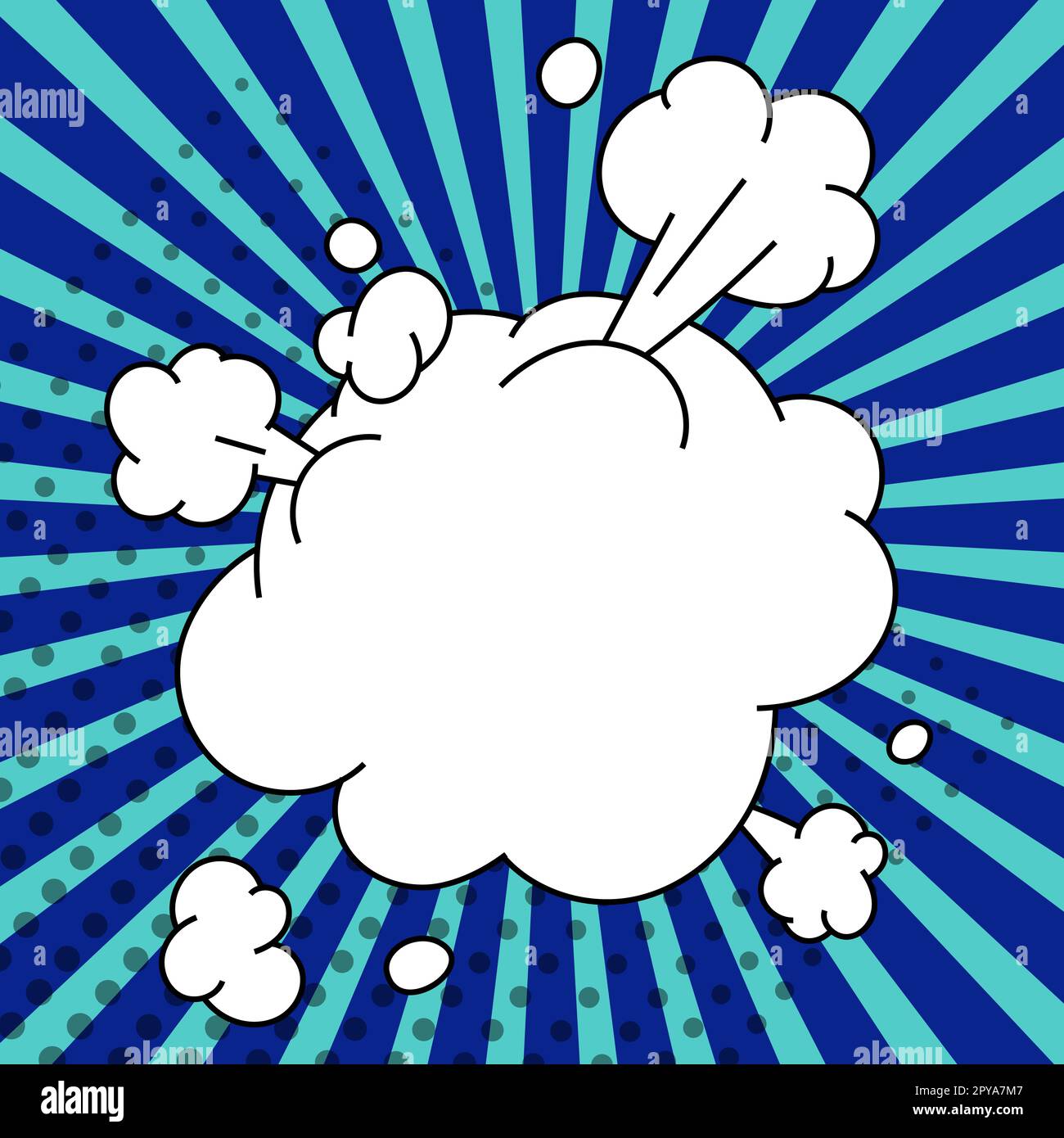 Fumetto vuoto Speech Bubble con Copy Space e colorful Doodles. Foto Stock
