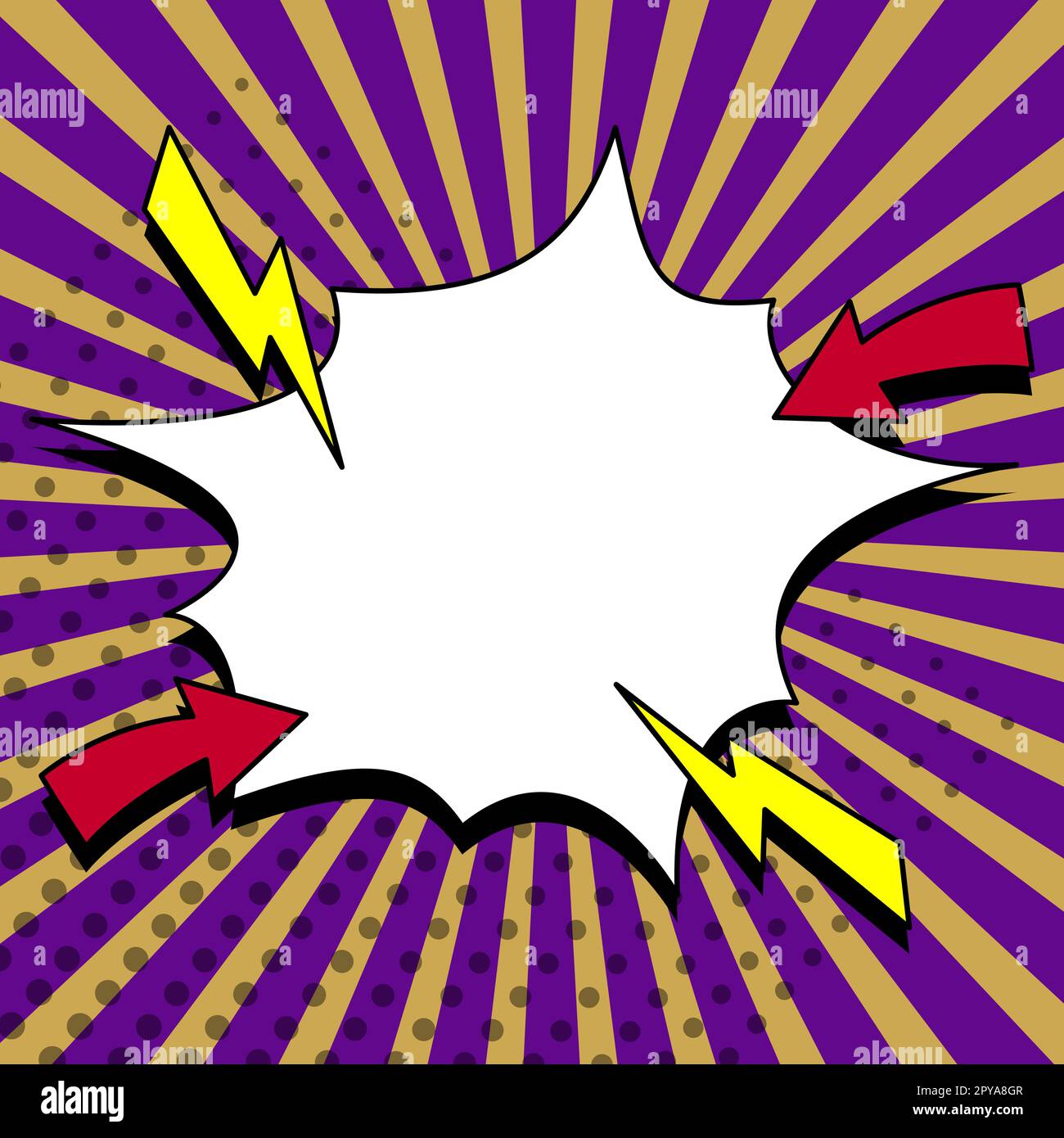 Fumetto vuoto Speech Bubble con Copy Space e colorful Doodles. Foto Stock