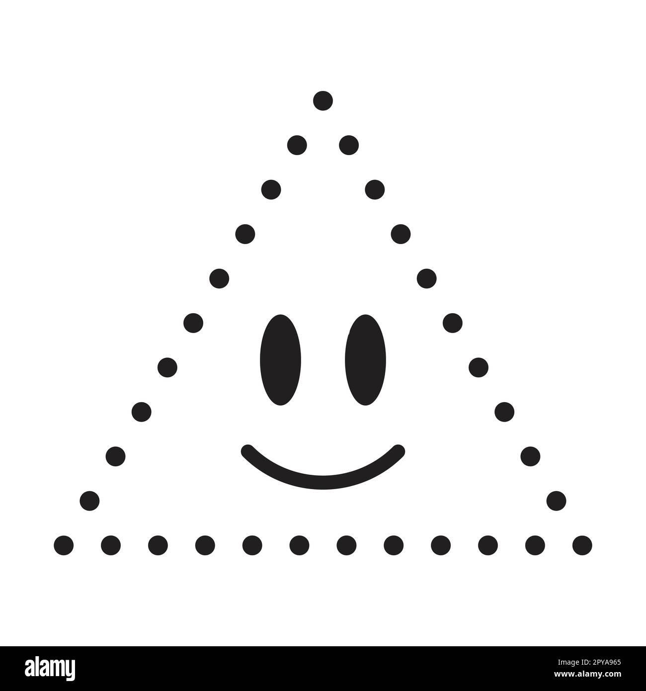 Forma a triangolo punteggiato per tracciare le linee per i bambini della scuola materna e materna per la pratica di disegno e scrittura a mano Foto Stock