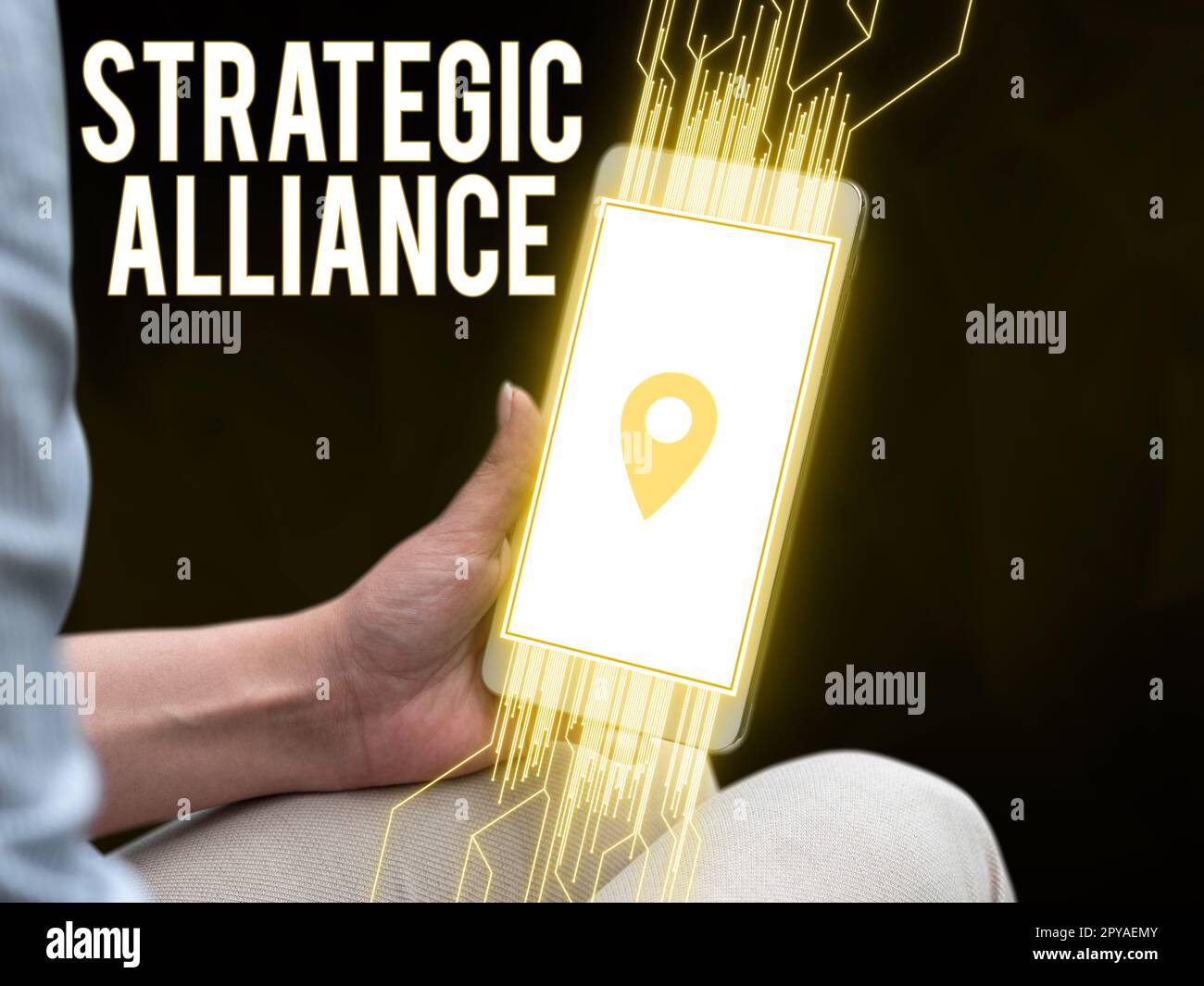 Didascalia concettuale Alleanza strategica. Foto concettuale un legame tra stati, partiti, individui sul raggiungimento degli obiettivi Foto Stock