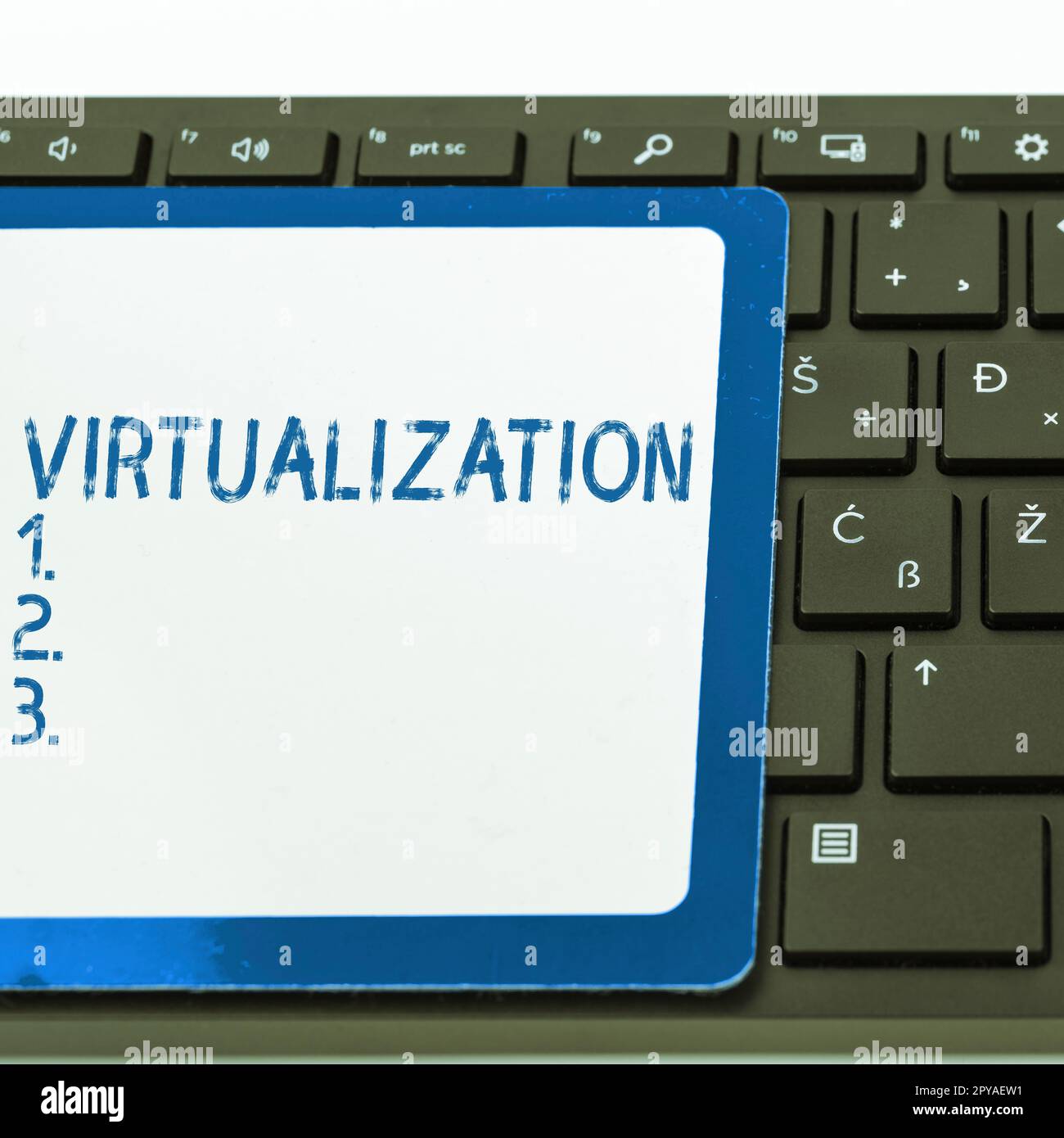 Ispirazione che mostra il segno virtualizzazione. Parola scritta sull'applicazione di ambiente virtuale ai giochi per computer Foto Stock