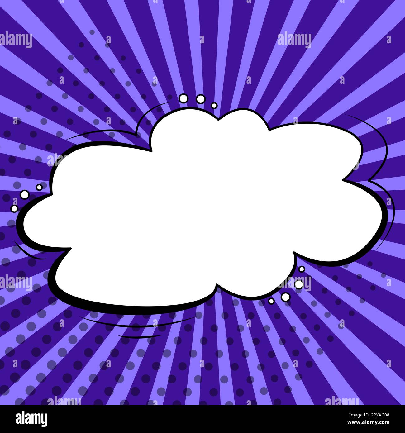 Fumetto vuoto Speech Bubble con Copy Space e colorful Doodles. Foto Stock