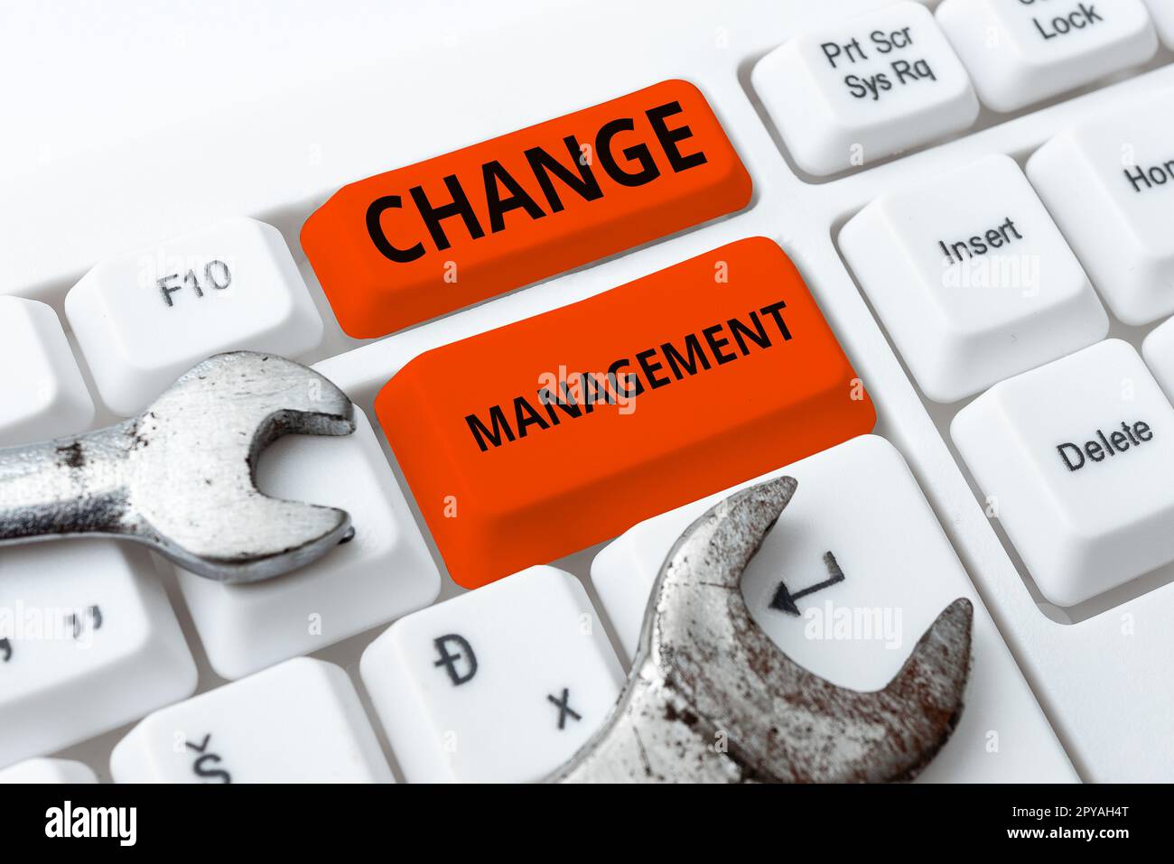 Scrittura con visualizzazione del testo Change Management. Foto concettuale Sostituzione della leadership in un'organizzazione nuove politiche Foto Stock