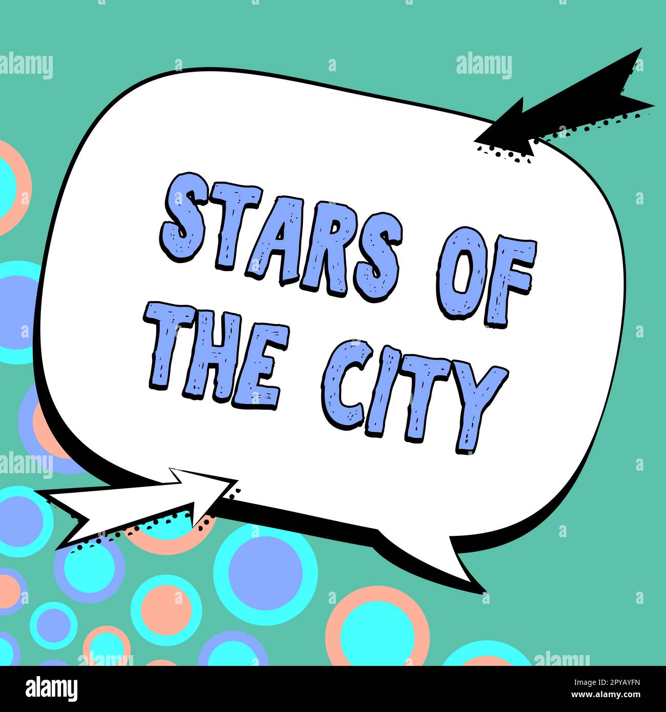 Didascalia di testo che presenta le stelle della città. Concettuale foto scintillante cielo notturno nelle città brillantemente illuminato Foto Stock