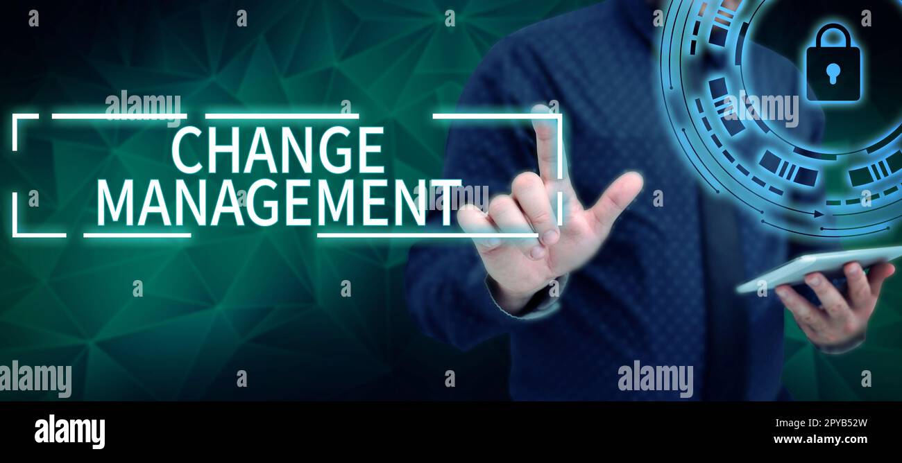 Gestione delle modifiche di visualizzazione concettuale. Business Concept Sostituzione della leadership in un'organizzazione nuove politiche Foto Stock