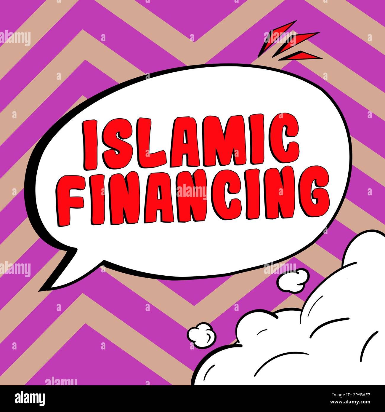 Cartello con il finanziamento islamico. Business Showcase attività bancaria e investimenti che rispettano la sharia Foto Stock