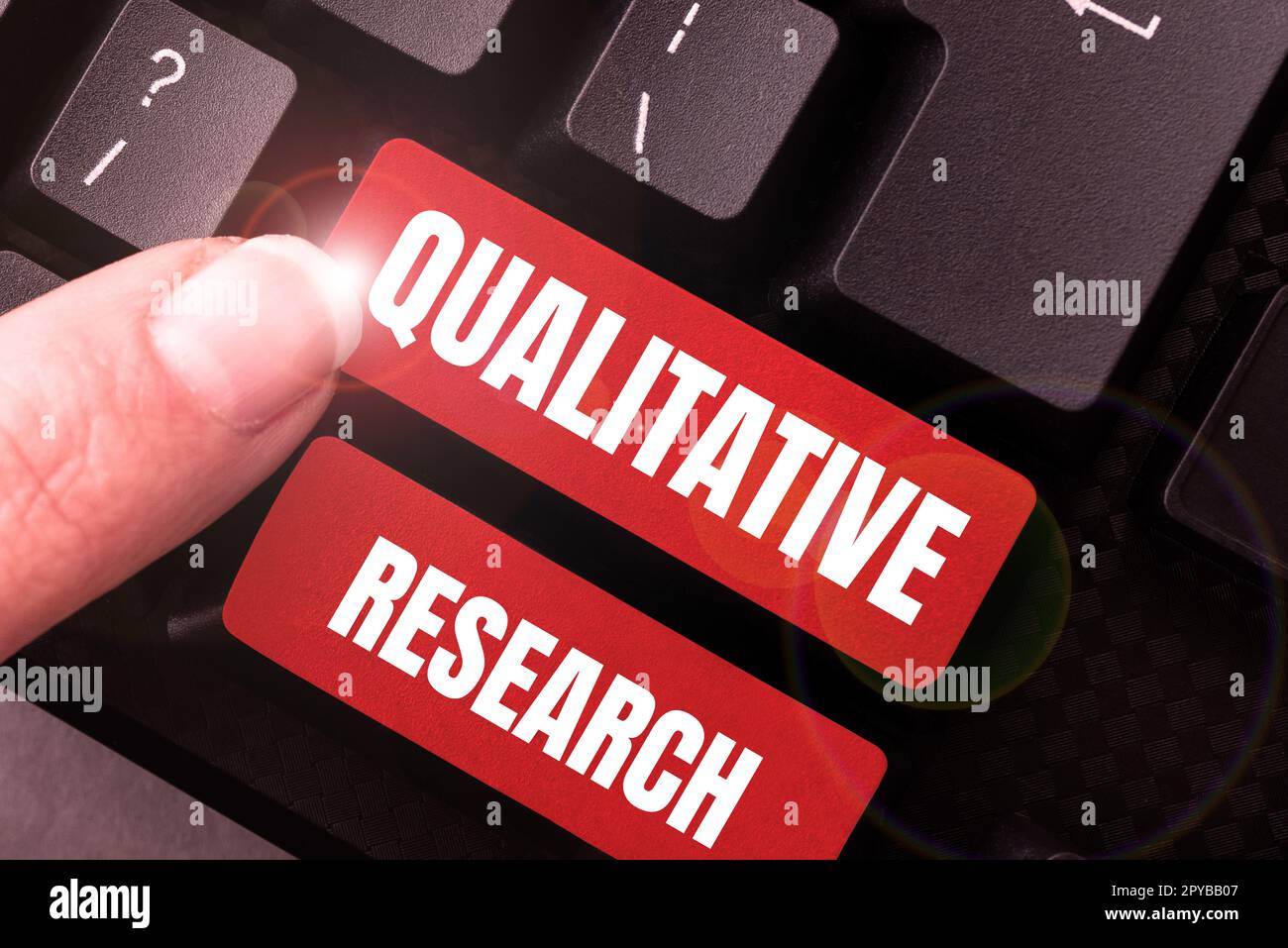 Segno che mostra la ricerca qualitativa. Parola per certificato per svolgere un lavoro competente con esperienza Foto Stock