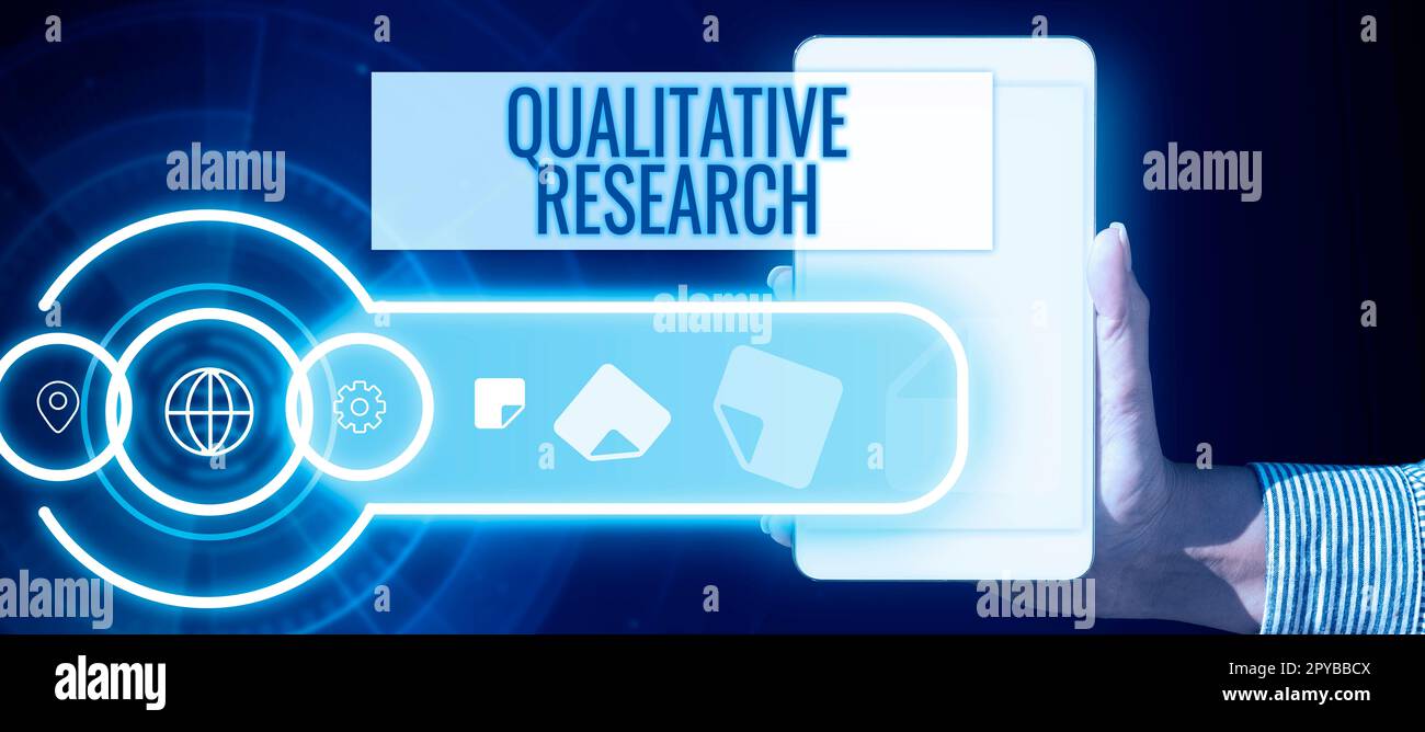 Testo che mostra ispirazione Ricerca qualitativa. Foto concettuale certificata per svolgere un lavoro competente con esperienza Foto Stock